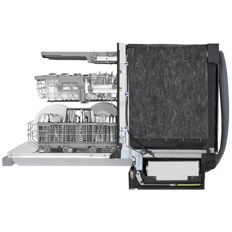 LG 24 in. Top Control Smart Dishwasher with 46 dBa Sound Level, 3rd-Rack, Dynamic Heat Dry & Pocket - PrintProof Stainless Steel, PrintProof Stainless Steel, hires