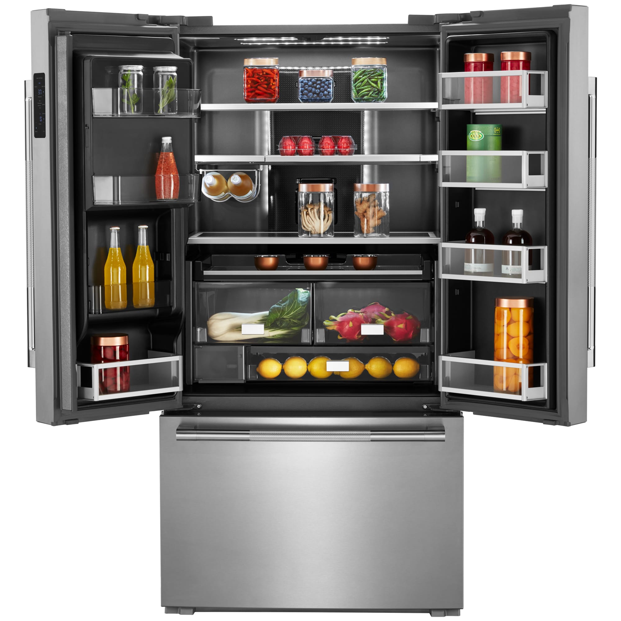 JennAir Rise 36 in. 23.8 cu. ft. Smart Counter Depth French Door Refrigerator with Ice & Water Dispenser - Stainless Steel, , hires