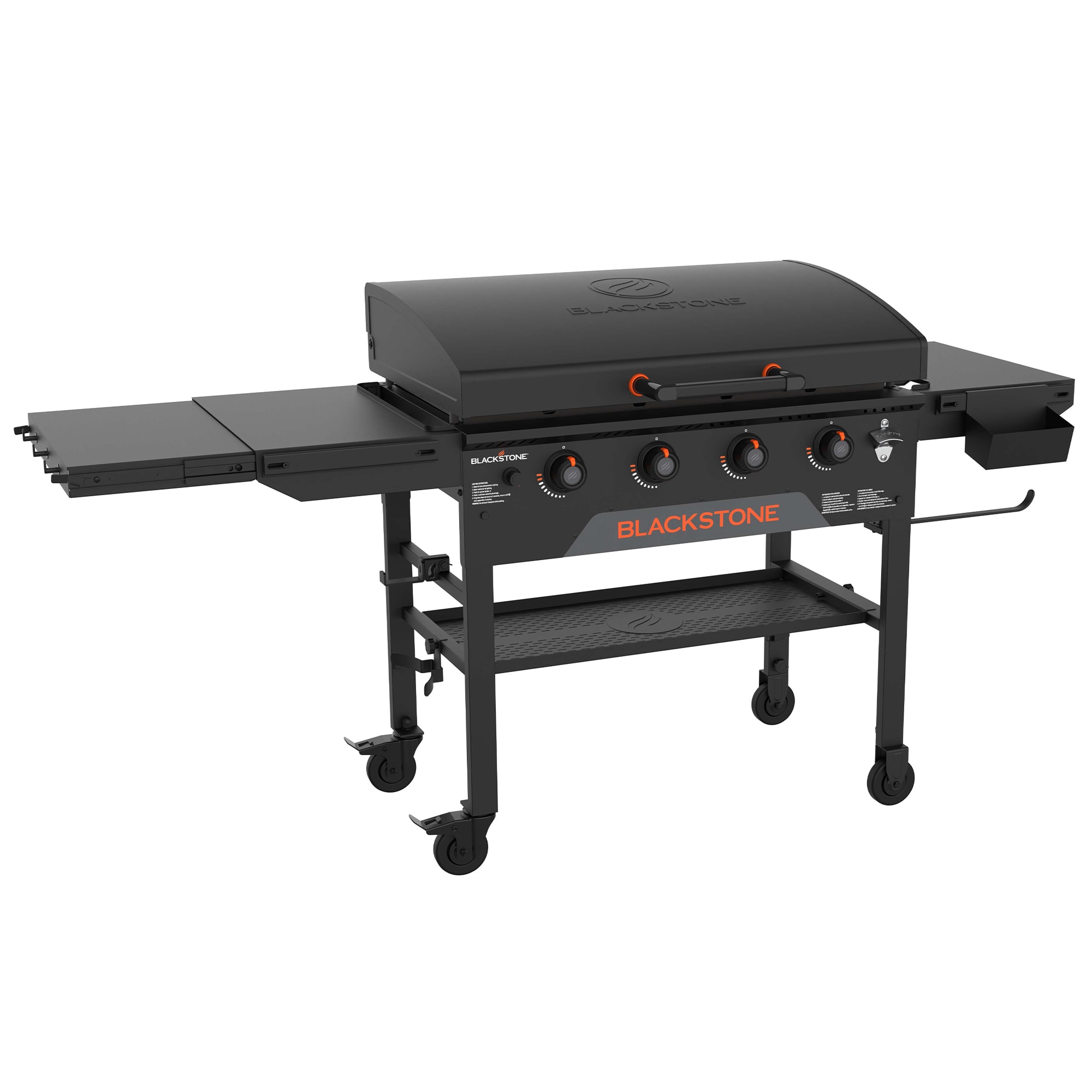 Blackstone 36 in. 4-Burner Liquid Propane Gas Flat Top Griddle with Side Tables and 768 sq. in. Cooking Surface - Black, , hires