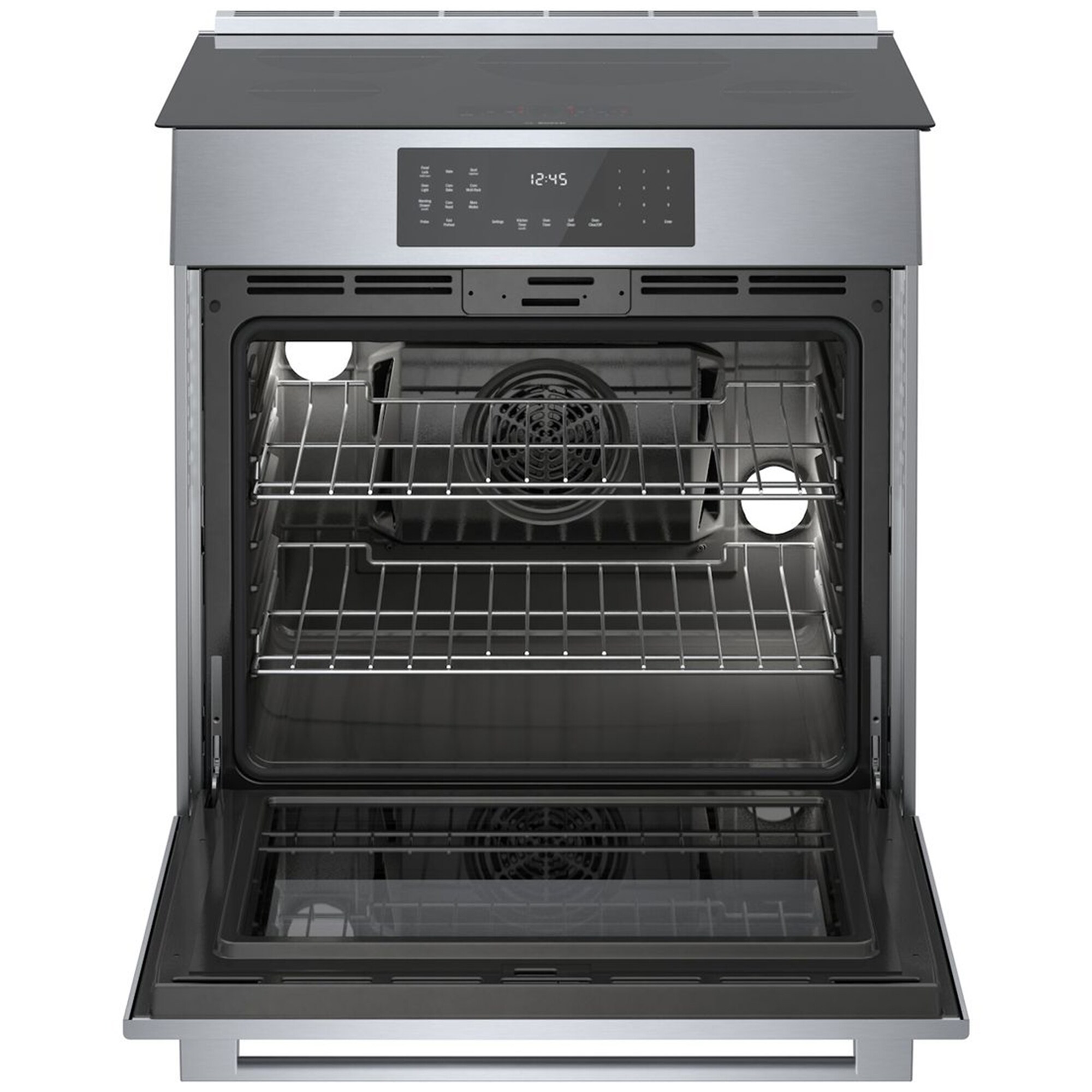 Bosch 800 Series 30 in. 4.6 cu. ft. True European Convection Slide-In Electric Range with 4 Induction Burners - Stainless Steel, , hires