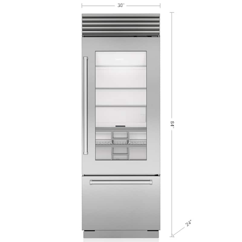 Sub-Zero Classic Series 30 in. Built-In 17.0 cu. ft. Smart Bottom Freezer Refrigerator with Professional Handles- Stainless Steel, , hires