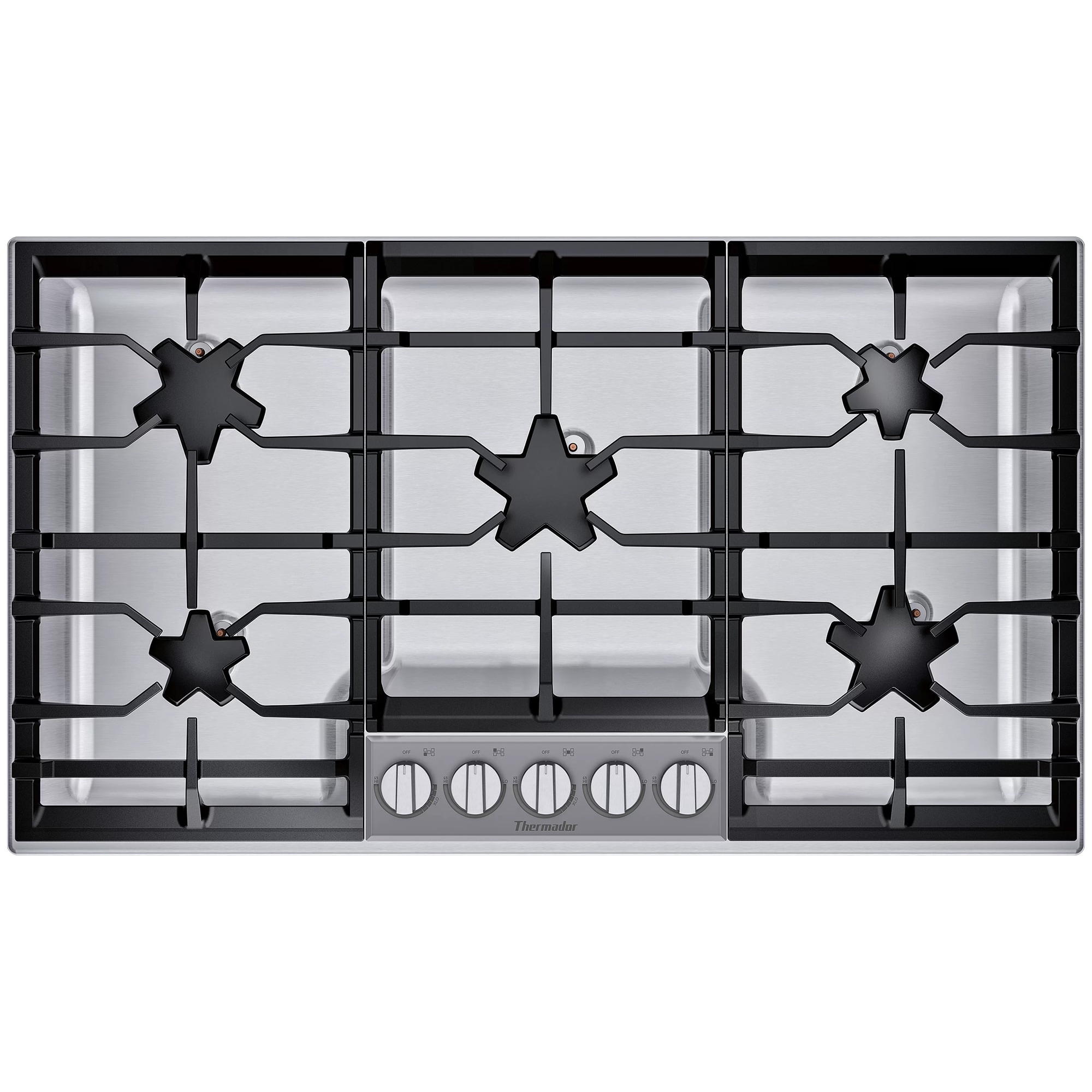 Thermador Masterpiece Series 36 in. 5-Burner Natural Gas Cooktop with Simmer Burner & Power Burner - Stainless Steel, , hires