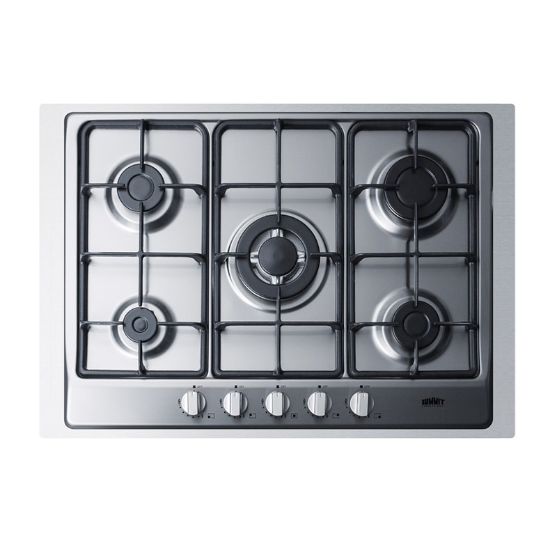 Summit 30 in. 5Burner Natural Gas Cooktop Stainless Steel P.C
