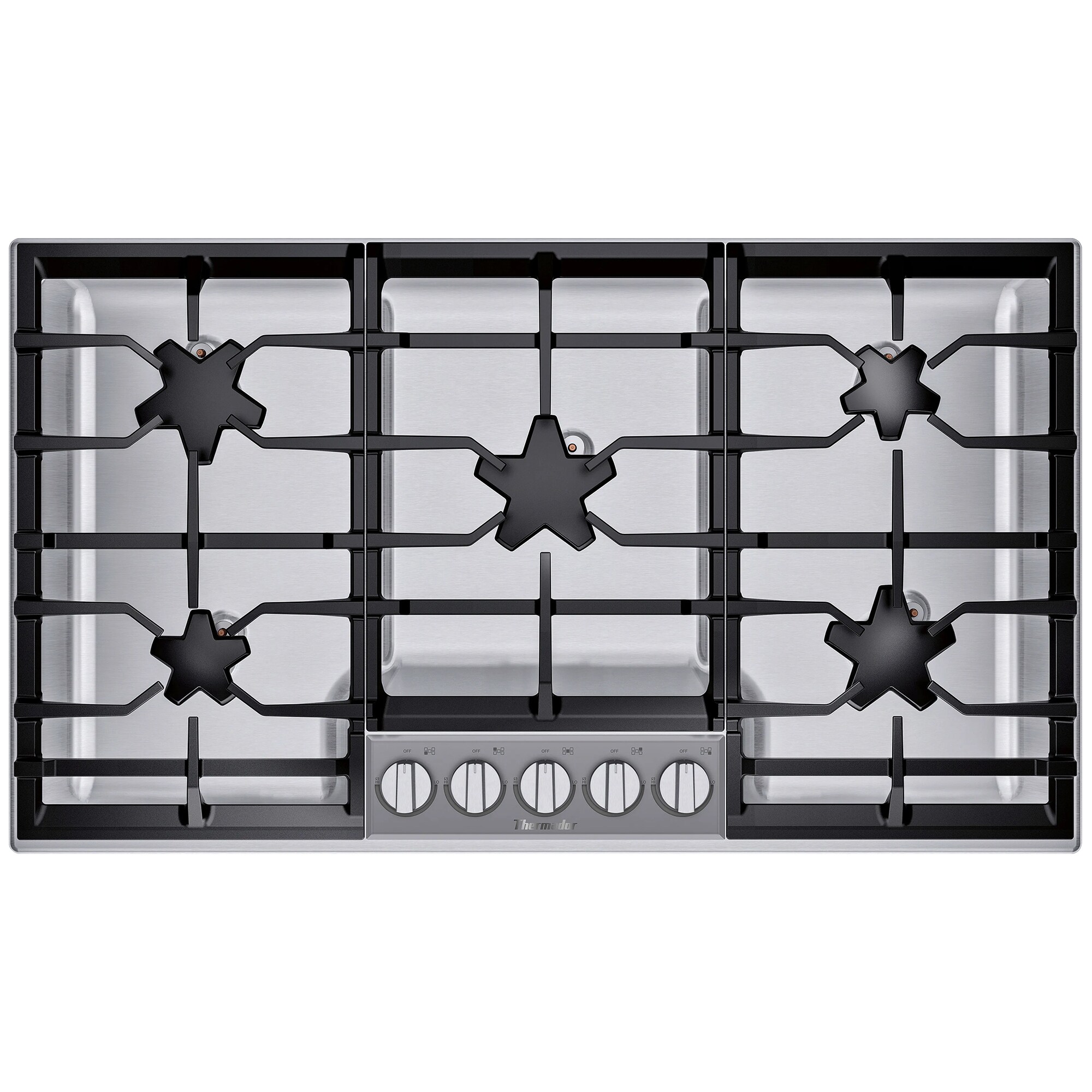 Thermador Masterpiece Series 36 in. 5-Burner Natural Gas Cooktop with Power Burner - Stainless Steel, , hires