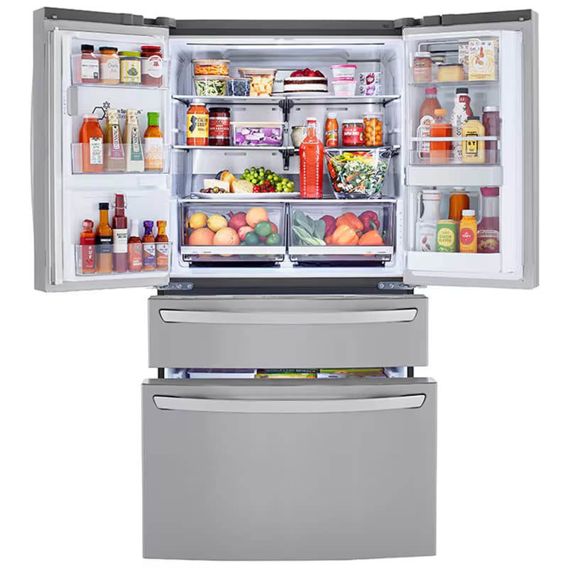 LG InstaView 36 in. 29.5 cu. ft. Smart 4-Door French Door Refrigerator with Ice & Water Dispenser - PrintProof Stainless Steel, PrintProof Stainless Steel, hires