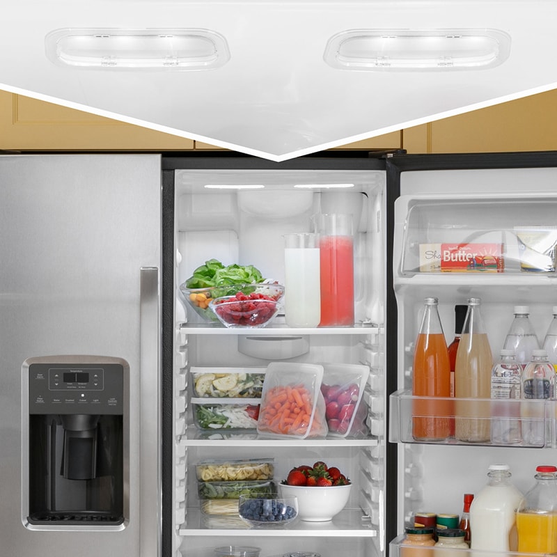 GE 36 in. 25.3 cu. ft. Side by Side Refrigerator with Ice & Water Dispenser - Black, Black, hires