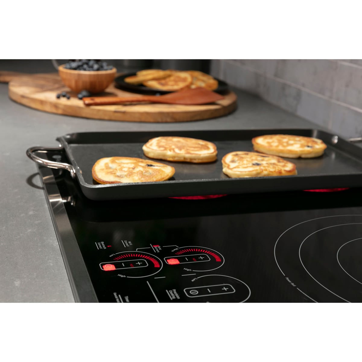 GE Profile 30 in. 5-Burner Smart Electric Cooktop with Power Burner - Stainless Steel, , hires