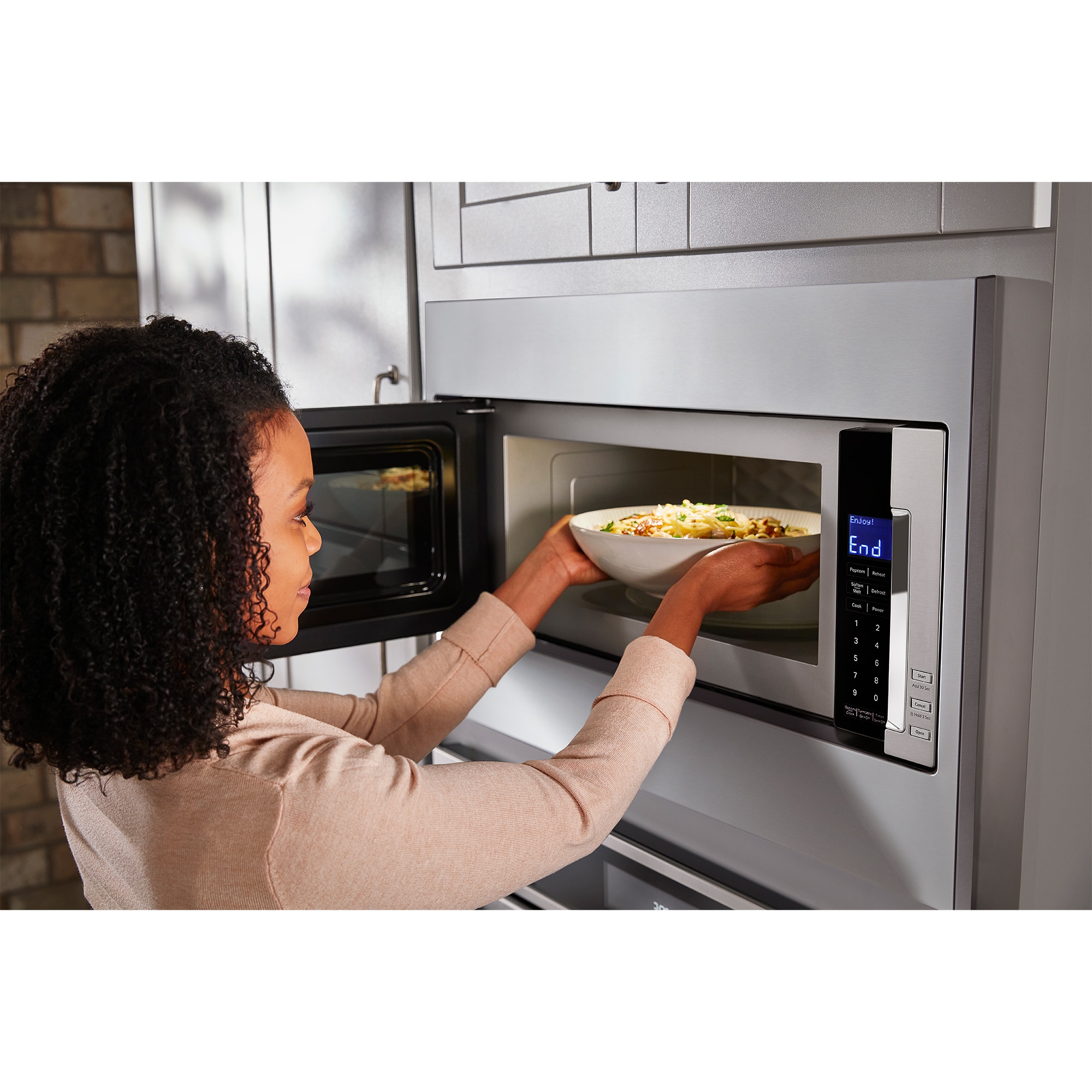 KitchenAid 30 in. 1.1 cu. ft. 1000W Low Profile Built-In Microwave with Sensor Cooking - Stainless Steel, , hires