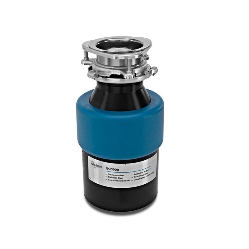 Whirlpool 3/4 HP Continuous Feed Waste Disposer with 1725 RPM, Anti-Jam & Noise Reducing Insulation - Black, , hires