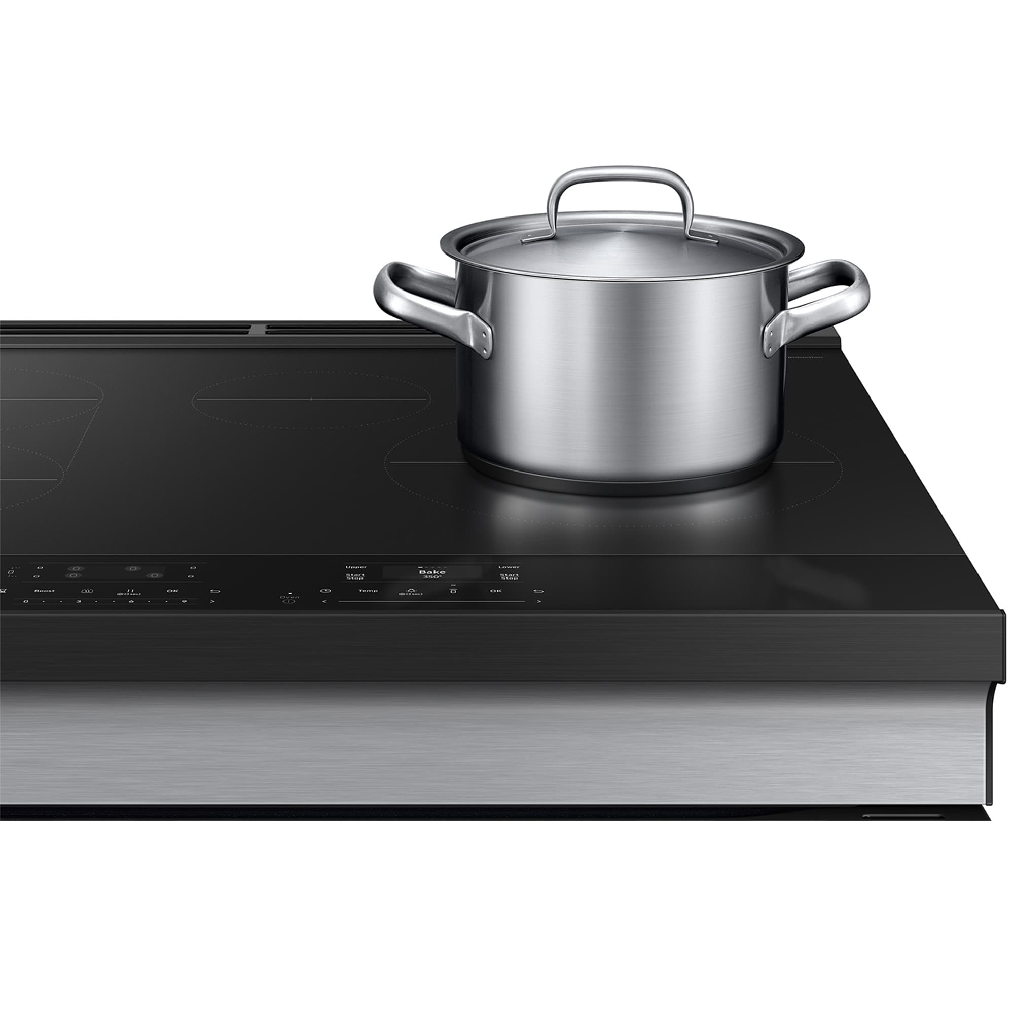 Samsung Bespoke 30 in. 6.1 cu. ft. Smart Air Fry True European Convection Double Oven Slide-In Electric Range with 4 Induction Burners - Stainless Steel, , hires