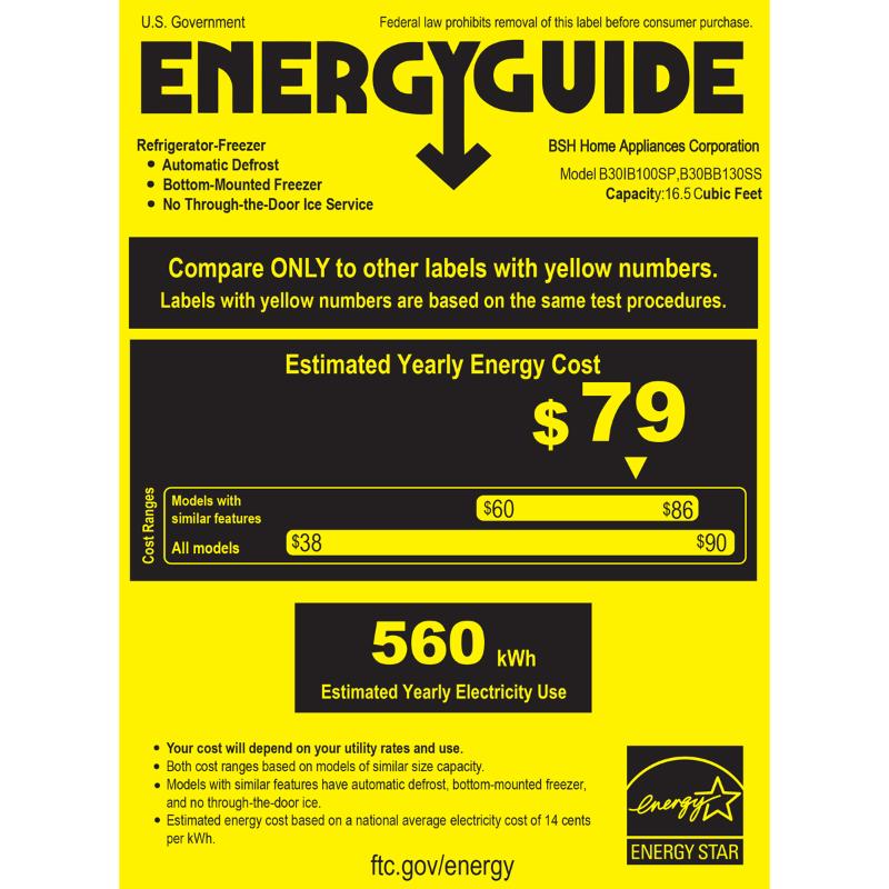 Bosch Benchmark Series 30 in. 16.5 cu. ft. Built-In Smart Counter Depth Bottom Freezer Refrigerator with Internal Water Dispenser - Stainless Steel, , hires