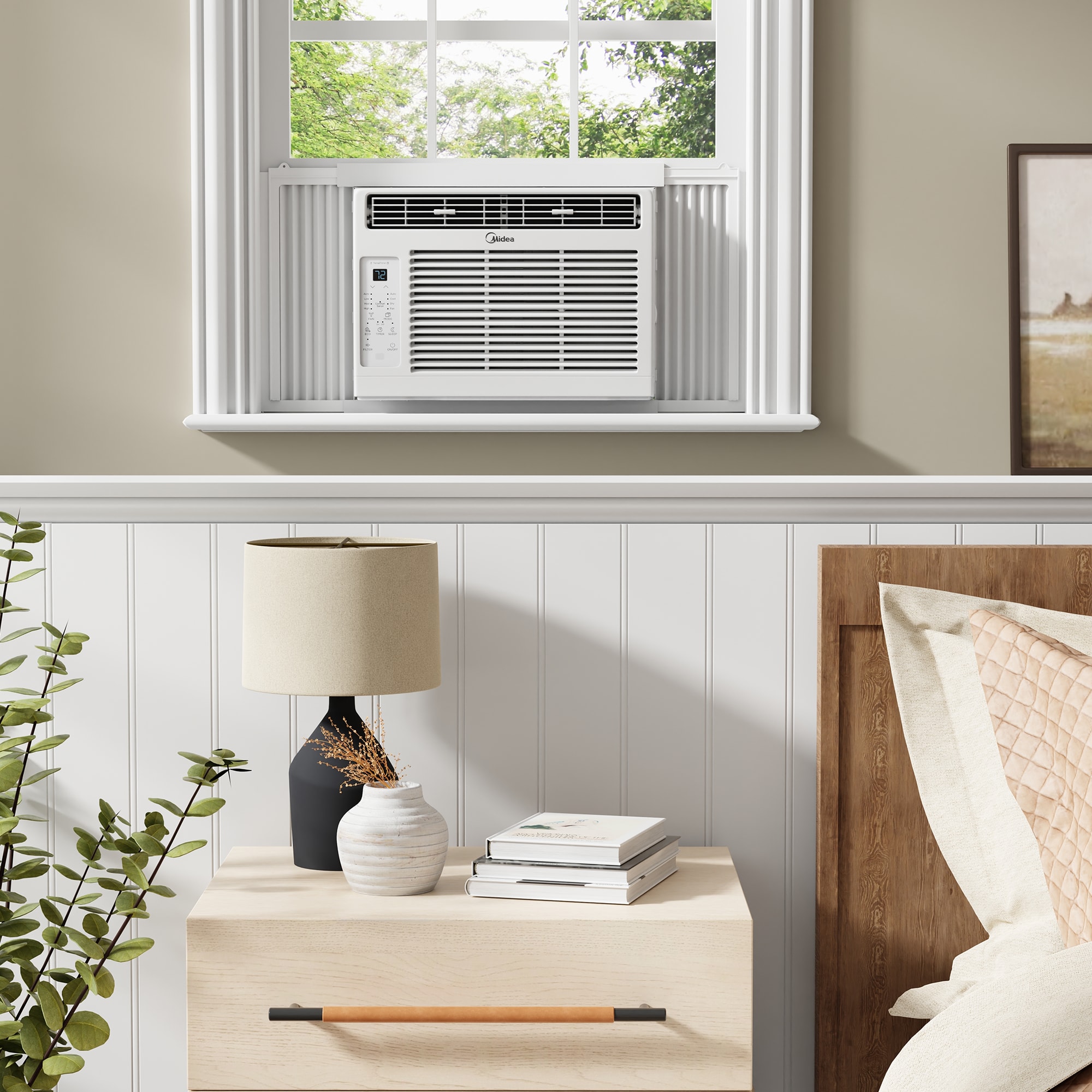 Midea 6,000 BTU 115V Window Air Conditioner with 3 Fan Speeds, Sleep Mode & Remote Control - White, , hires