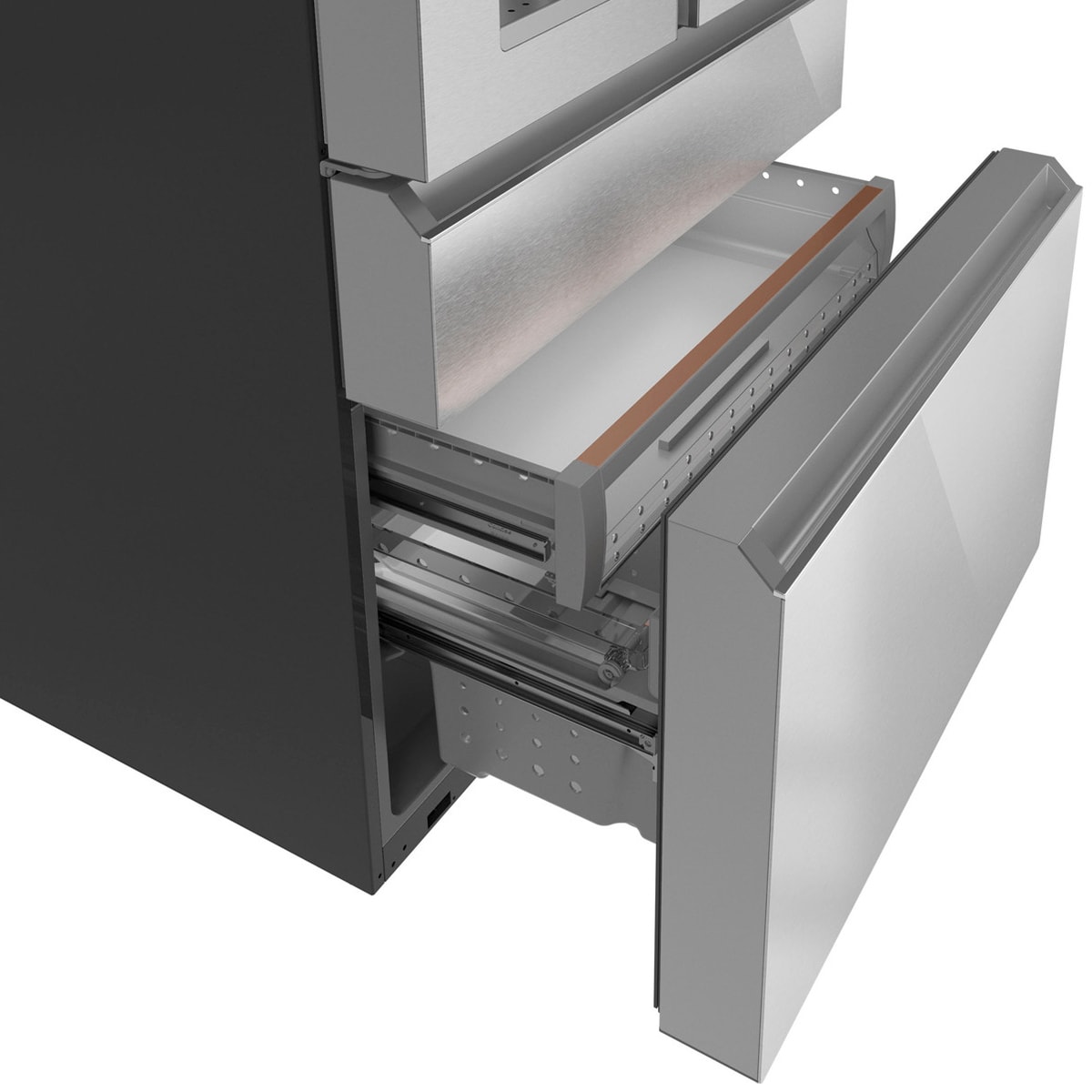 Cafe 36 in. 22.3 cu. ft. Smart Counter Depth 4-Door French Door Refrigerator with Ice & Water Dispenser - Platinum Glass, Platinum Glass, hires