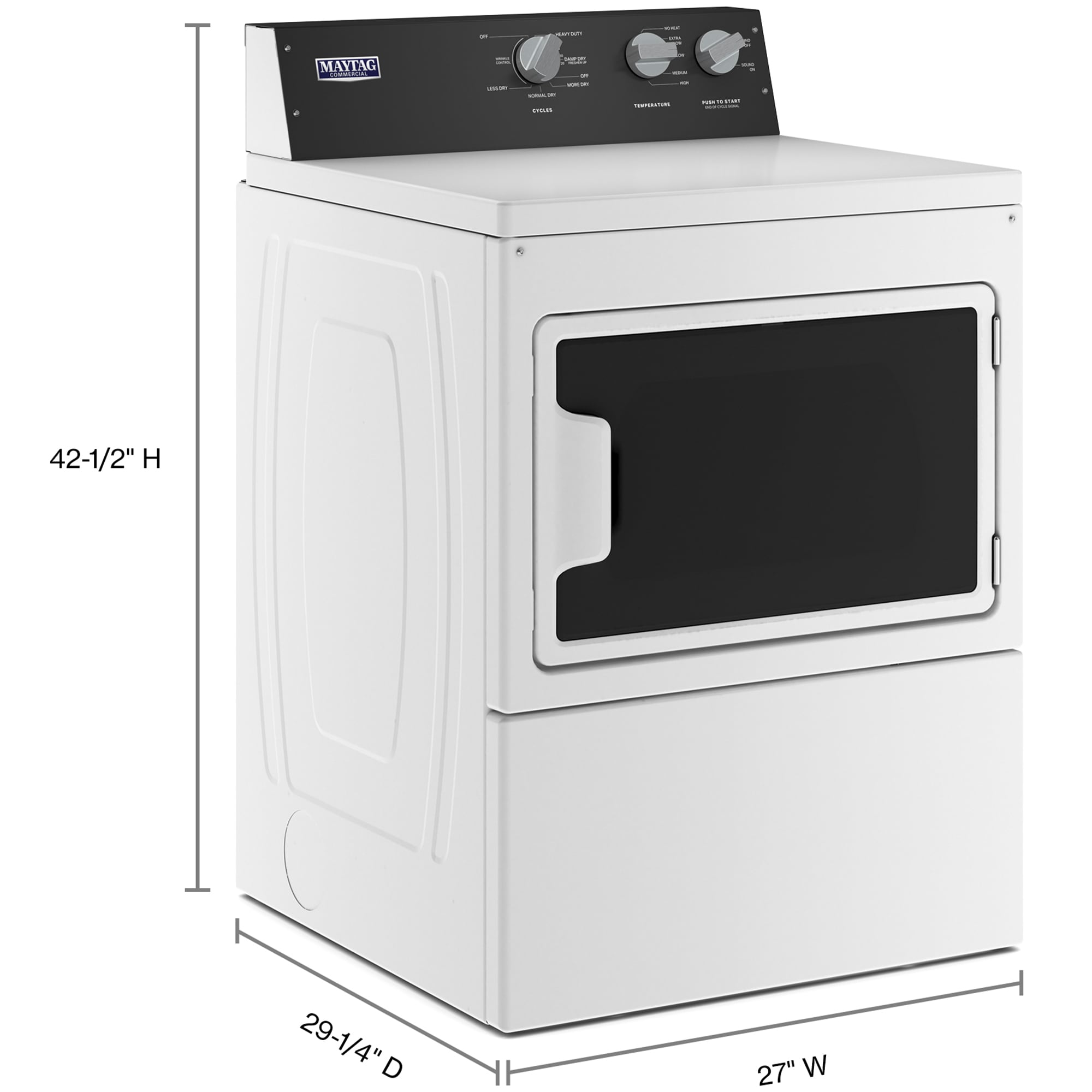 Maytag 27 in. 7.4 cu. ft. Commercial-Grade Residential Gas Dryer with Intelli Dry Sensor - White, , hires