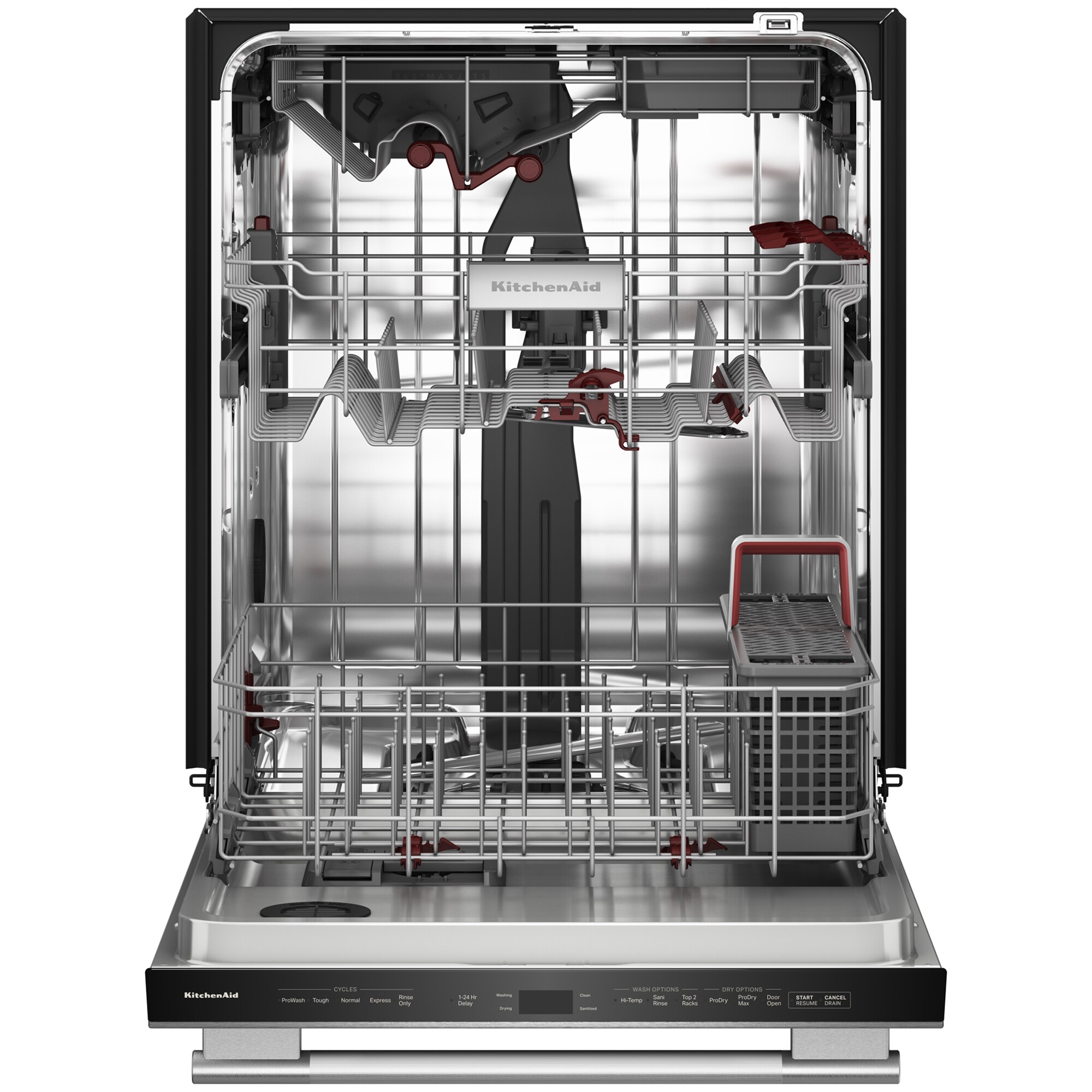 KitchenAid 24 in. Top Control Dishwasher with 44 dBA Sound Level, 3rd-Rack & Advanced ProDry System - Stainless Steel with PrintShield Finish, , hires
