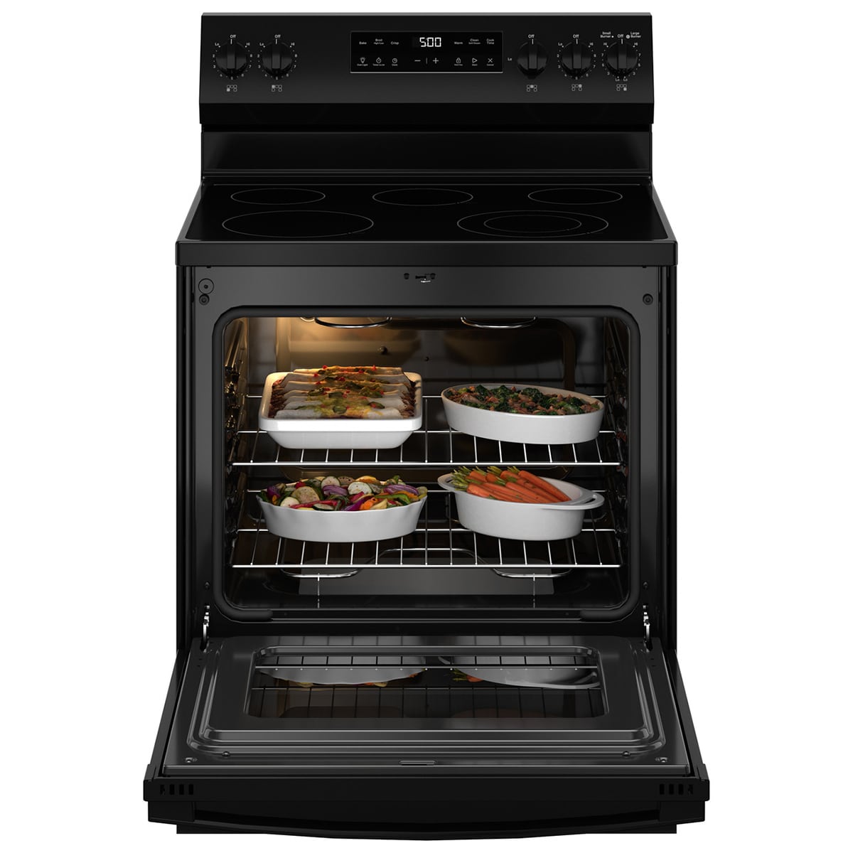 GE 500 Series 30 in. 5.3 cu. ft. Electric Range with Radiant Burners - Black, Black, hires