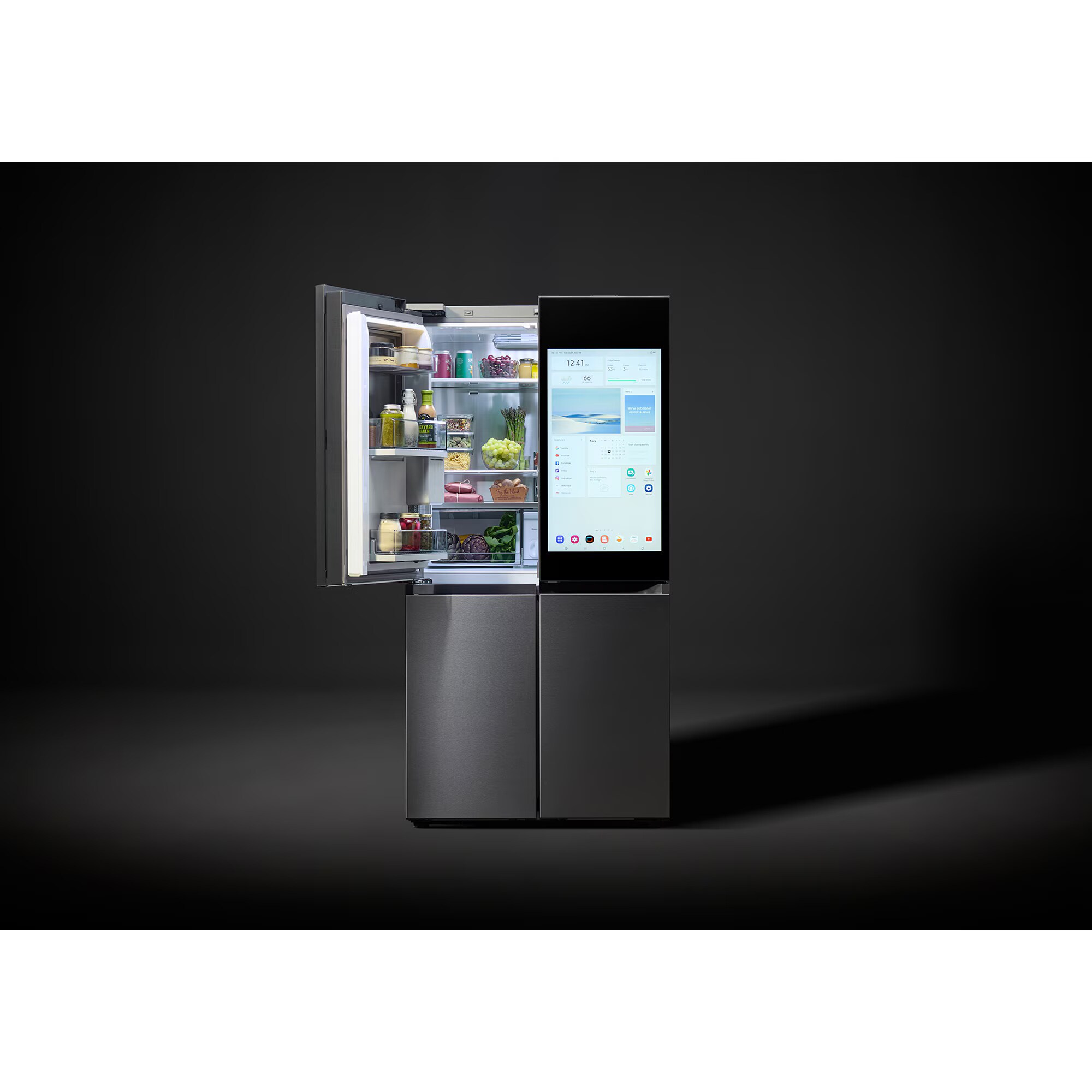 Samsung Bespoke 36 in. 28.6 cu. ft. Smart 4-Door French Door Refrigerator with Internal Water Dispenser - Fingerprint Resistant Stainless, Fingerprint Resistant Stainless, hires