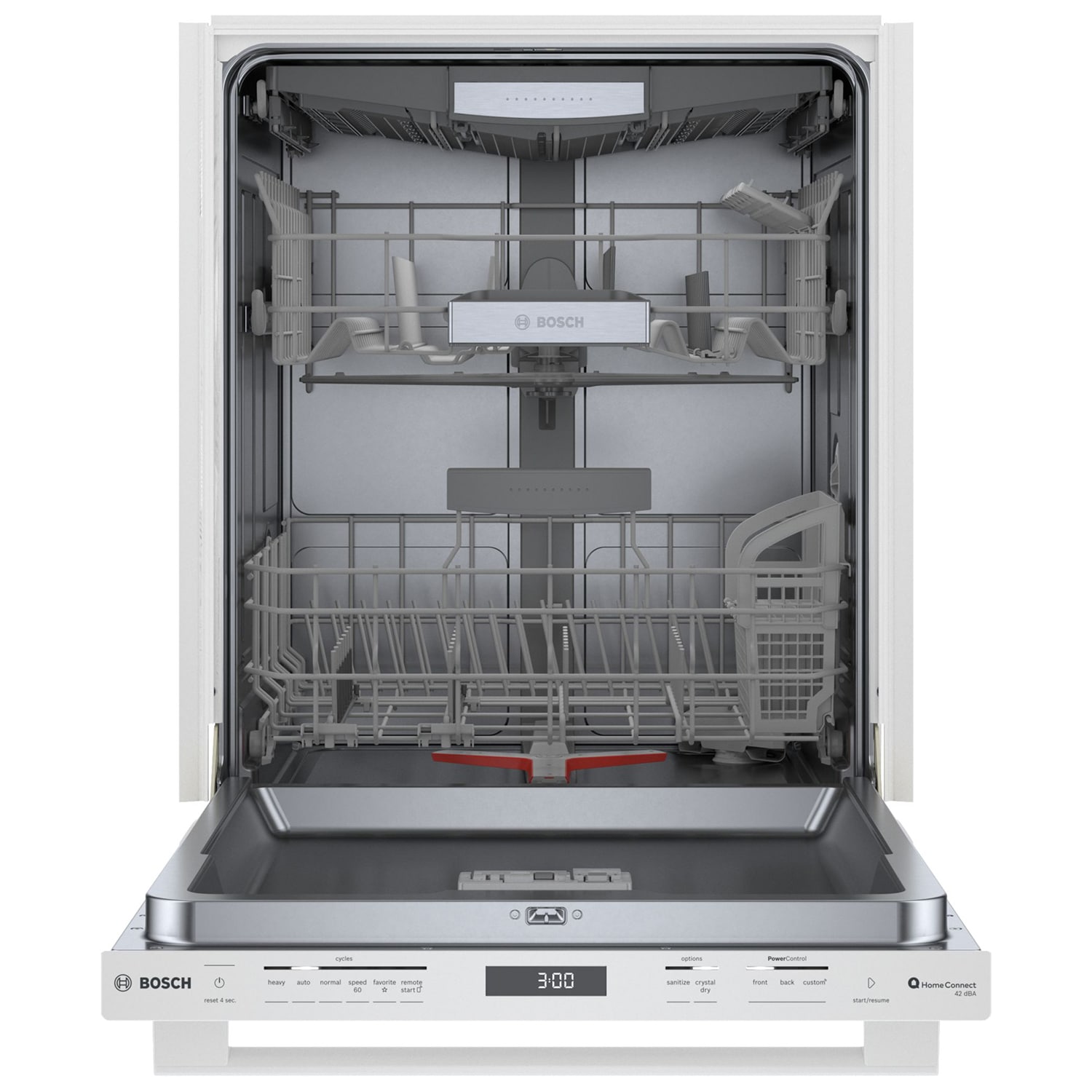 Bosch 800 Series 24 in. Top Control Smart Dishwasher with 42 dBa Sound Level, 3rd-Rack & CrystalDry - White, White, hires