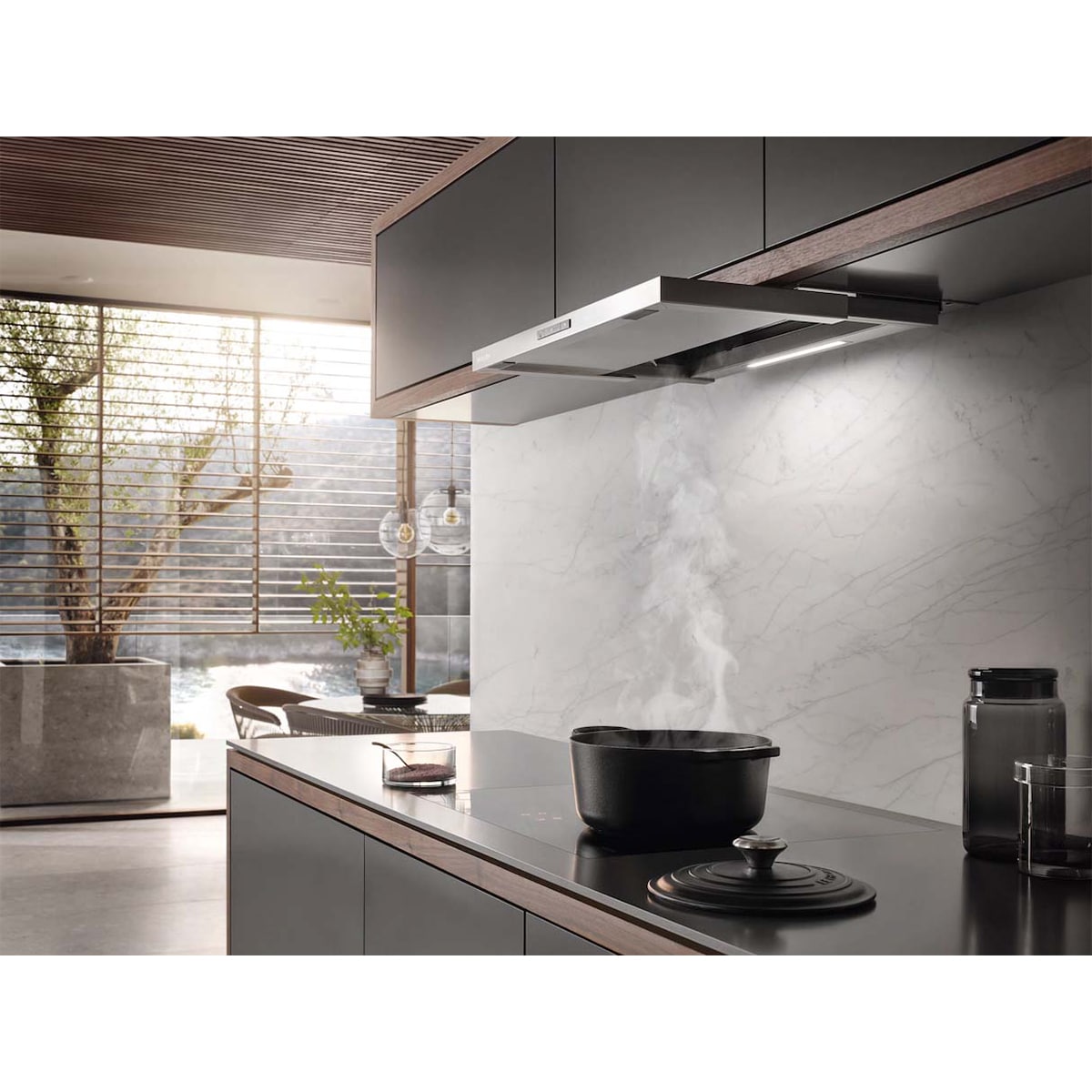 Miele 24 in. Convertible Slide-Out Style Range Hood with 625 CFM, 3 Fan Speeds & 1 LED Light - Stainless Steel, , hires