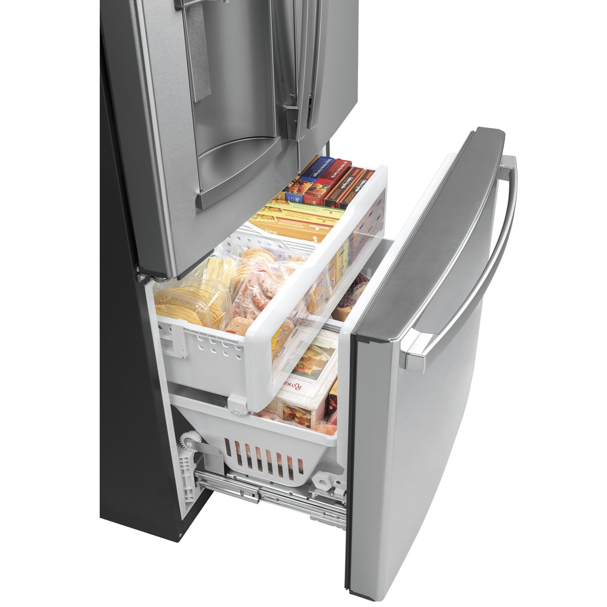 GE 36 in. 22.1 cu. ft. Counter Depth French Door Refrigerator with Ice & Water Dispenser - Fingerprint Resistant Stainless, Fingerprint Resistant Stainless, hires