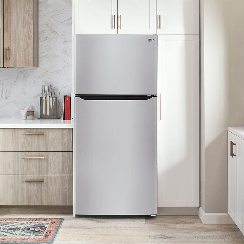 LG 33 in. 23.8 cu. ft. Top Freezer Refrigerator with Internal Water Dispenser - Stainless Steel, , hires