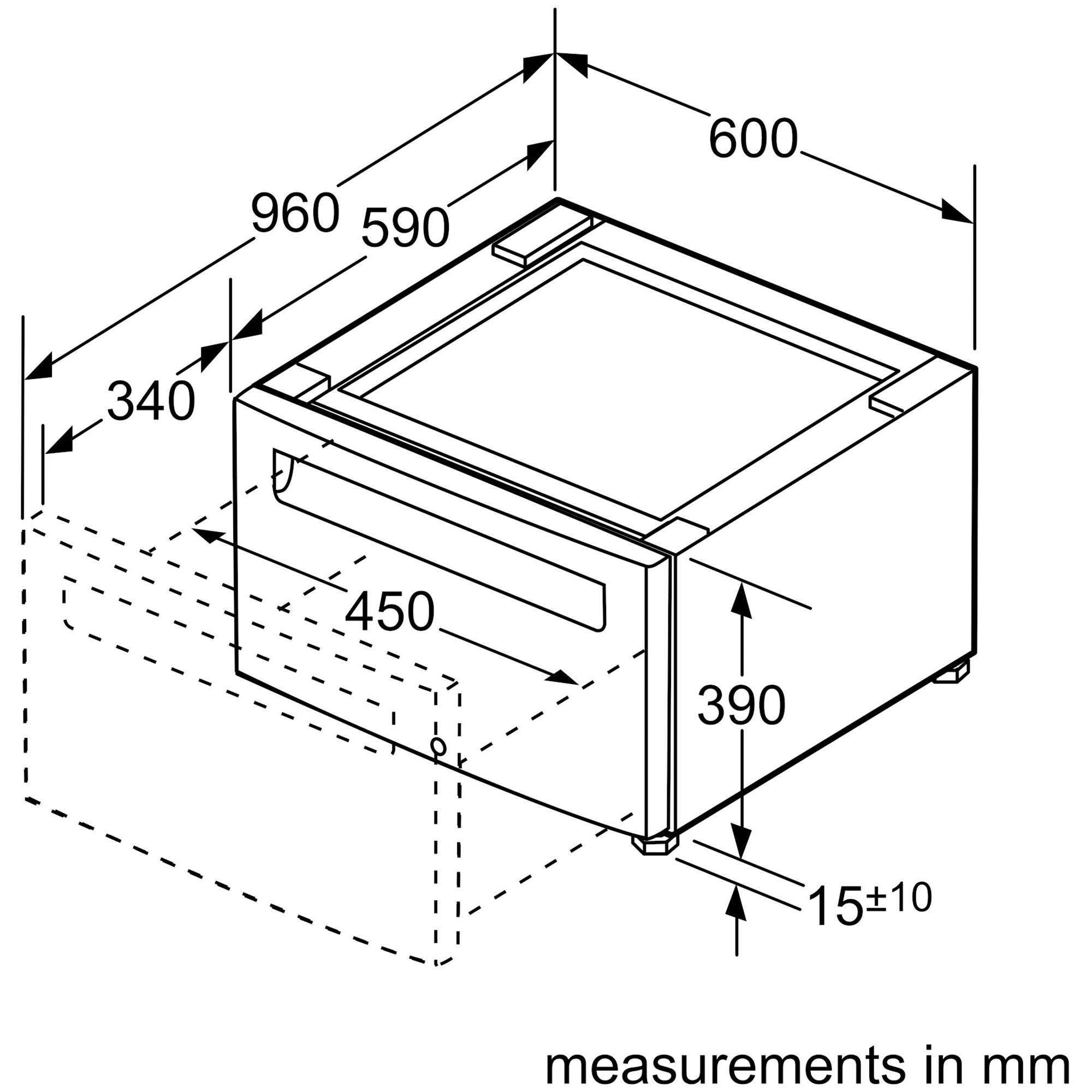 Bosch 24 in. Laundry Pedestal with Storage Drawer for Washers/Dryers - White, , hires