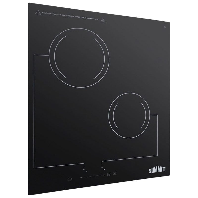 Summit 18 in. 2-Burner Electric Cooktop - Black, , hires