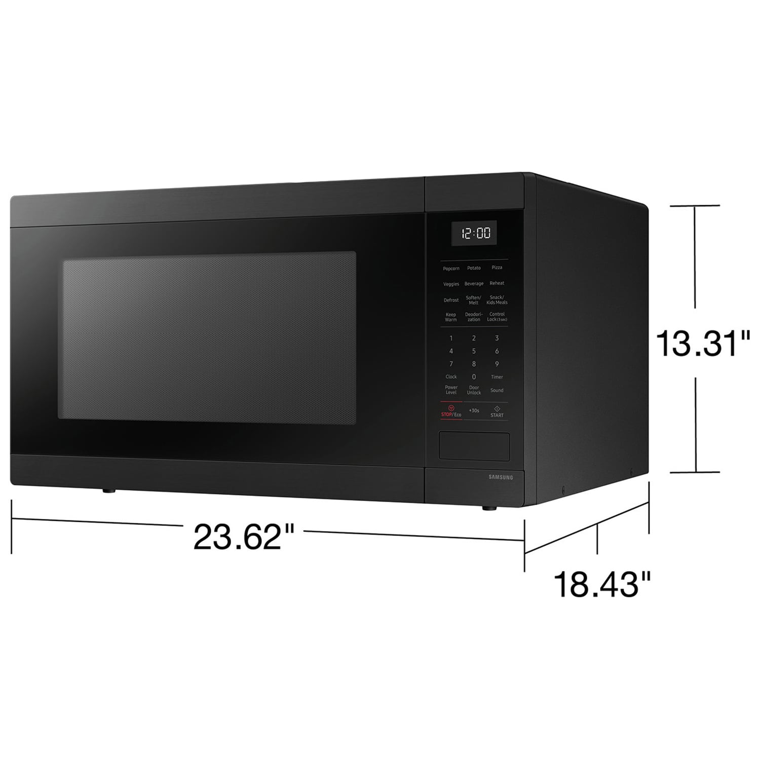 Samsung 24 in. 1.9 cu. ft. 900W Countertop Microwave with Sensor Cooking - Matte Black Steel, , hires