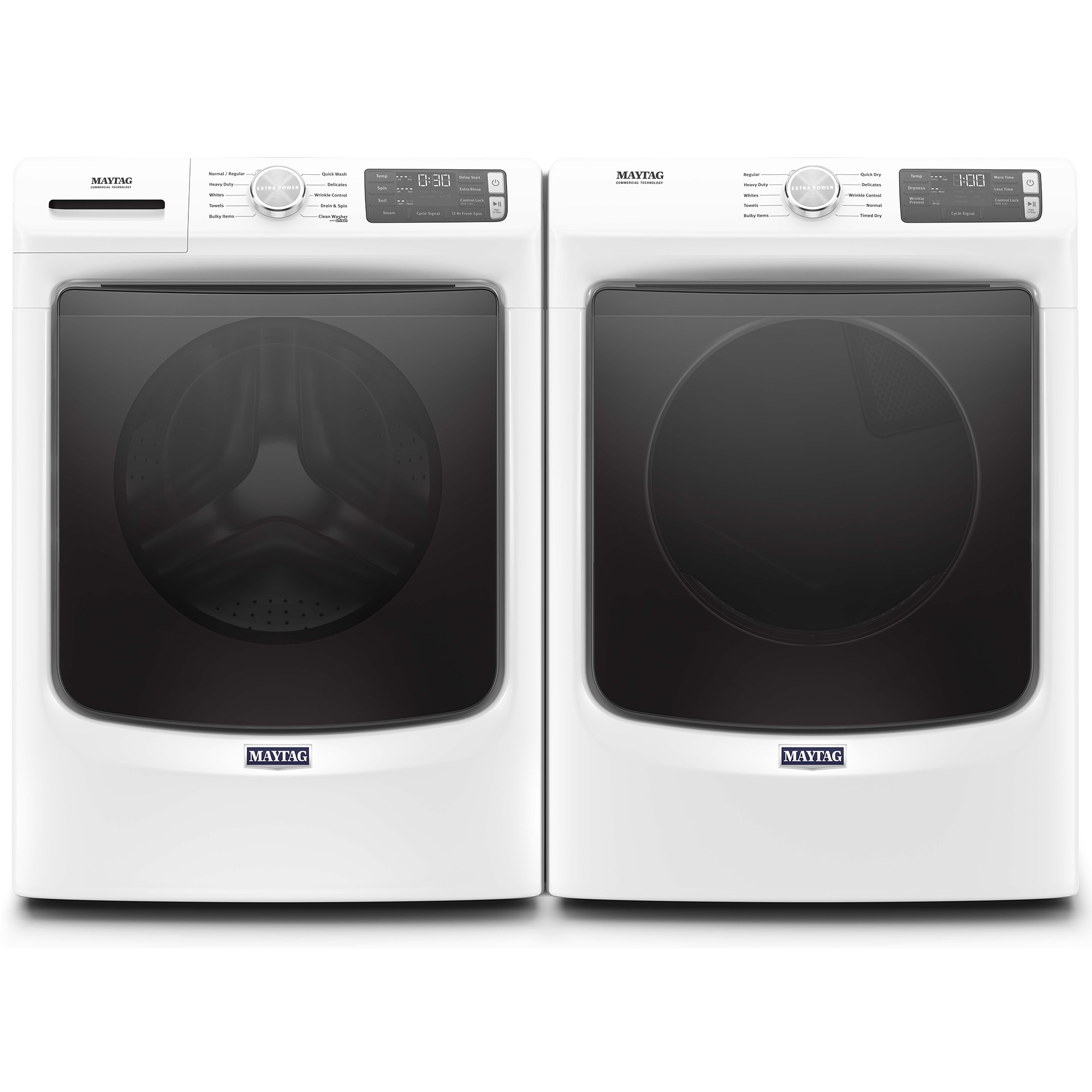 Maytag 27 in. 7.3 cu. ft. Front Loading Gas Dryer with 10 Dryer Programs, 3 Dry Options, Wrinkle Care & Sensor Dry - White, , hires