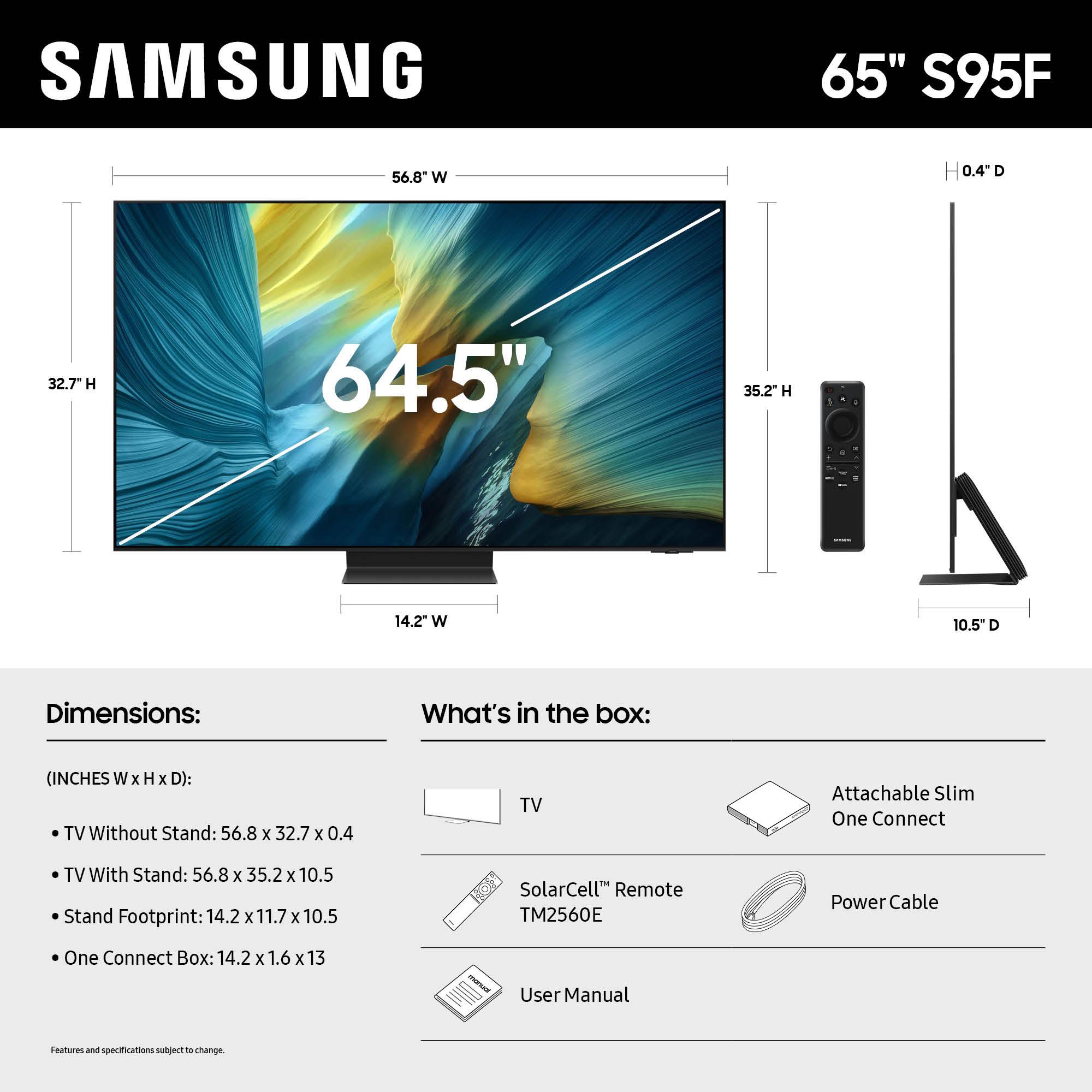 Samsung - 65" Class S95F OLED 4K UHD Samsung Vision AI Smart TV, , hires