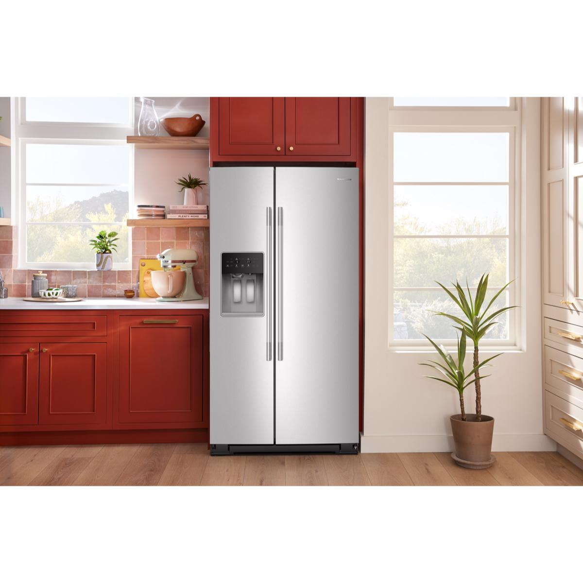 KitchenAid 36 in. 20.8 cu. ft. Counter Depth Side-by-Side Refrigerator with Ice & Water Dispenser - Fingerprint Resistant Stainless Steel, Fingerprint Resistant Stainless, hires