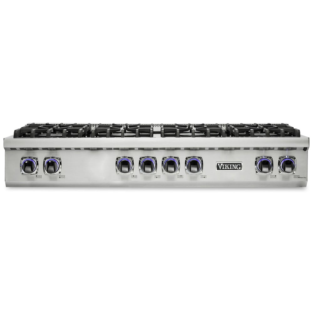 Viking 7 Series 48 in. 8-Burner Natural Gas Rangetop with Simmer Burner & Power Burner - Stainless Steel, , hires