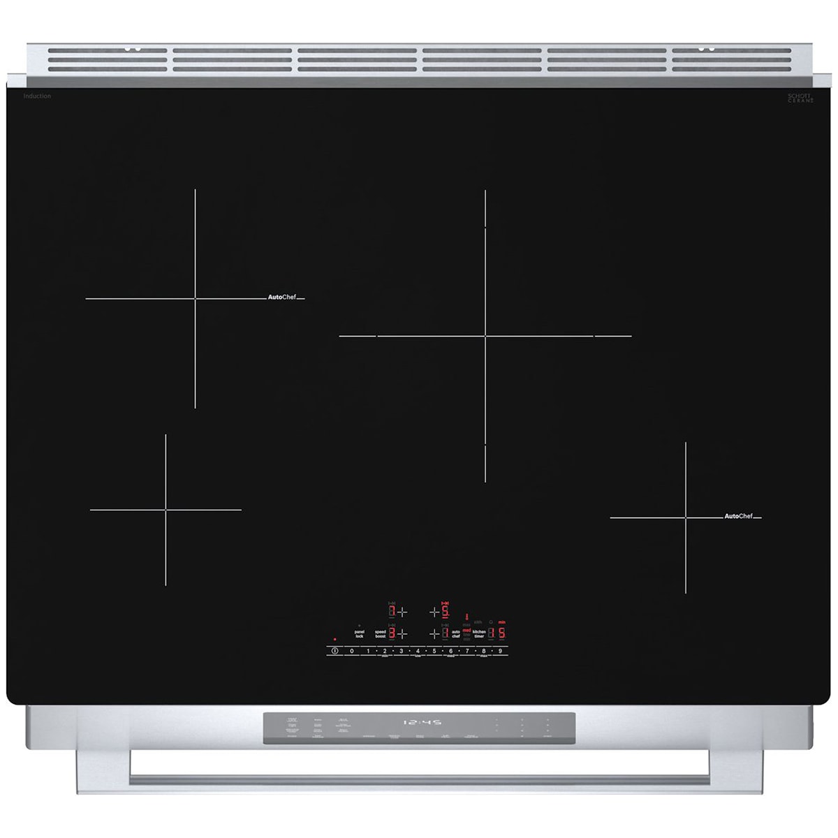 Bosch 800 Series 30 in. 4.6 cu. ft. True European Convection Slide-In Electric Range with 4 Induction Burners - Stainless Steel, , hires