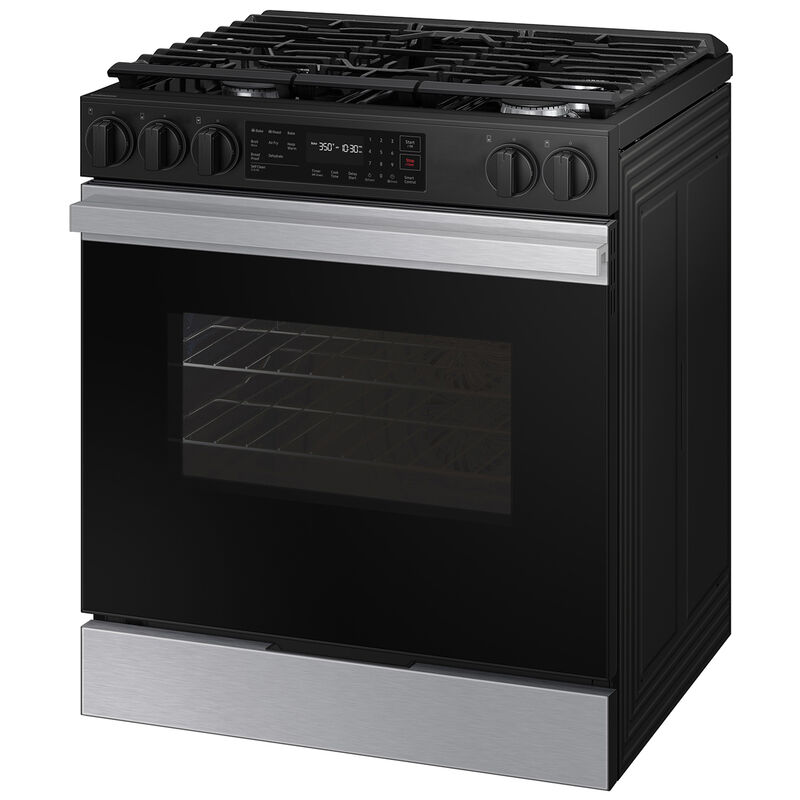 Samsung Bespoke 30 in. 6 cu. ft. Smart Slide-In Gas Range with 5 Sealed Burners - Stainless Steel, Stainless Steel, hires
