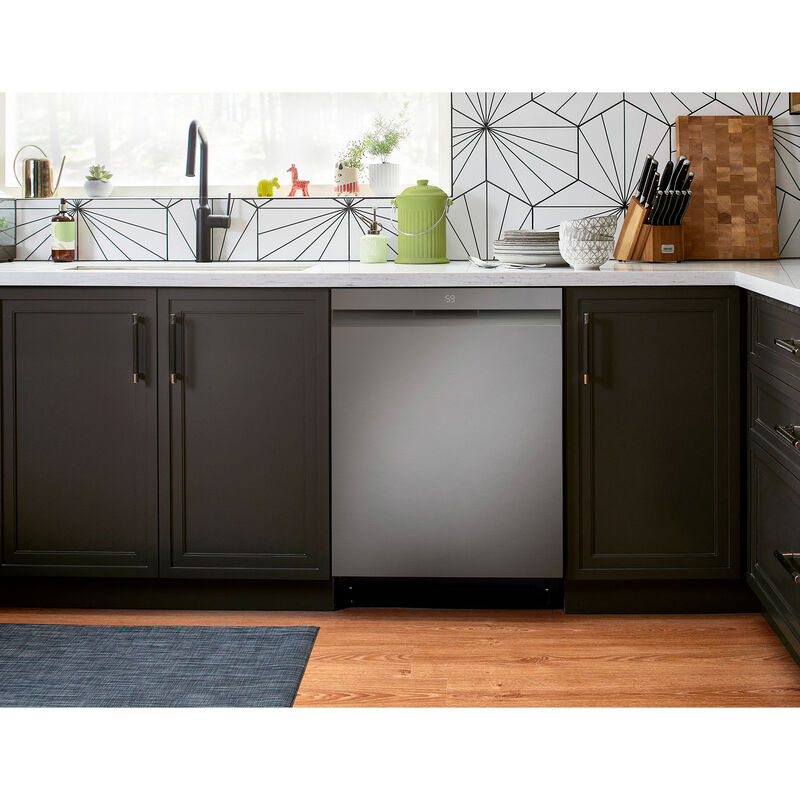 LG 24 in. Top Control Smart Dishwasher with 46 dBa Sound Level, 3rd-Rack, Dynamic Heat Dry & Pocket - PrintProof Black Stainless Steel, PrintProof Black Stainless Steel, hires