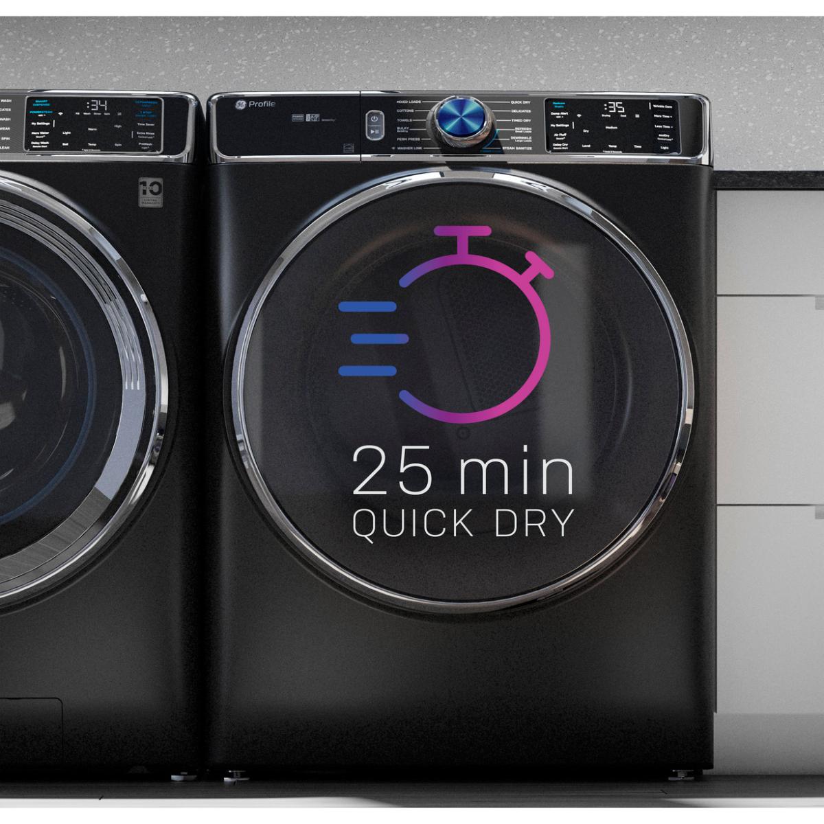 GE 28 in. 7.8 cu. ft. Smart Stackable Electric Dryer with Sensor Dry, Sanitize & Steam Cycle - Carbon Graphite, , hires