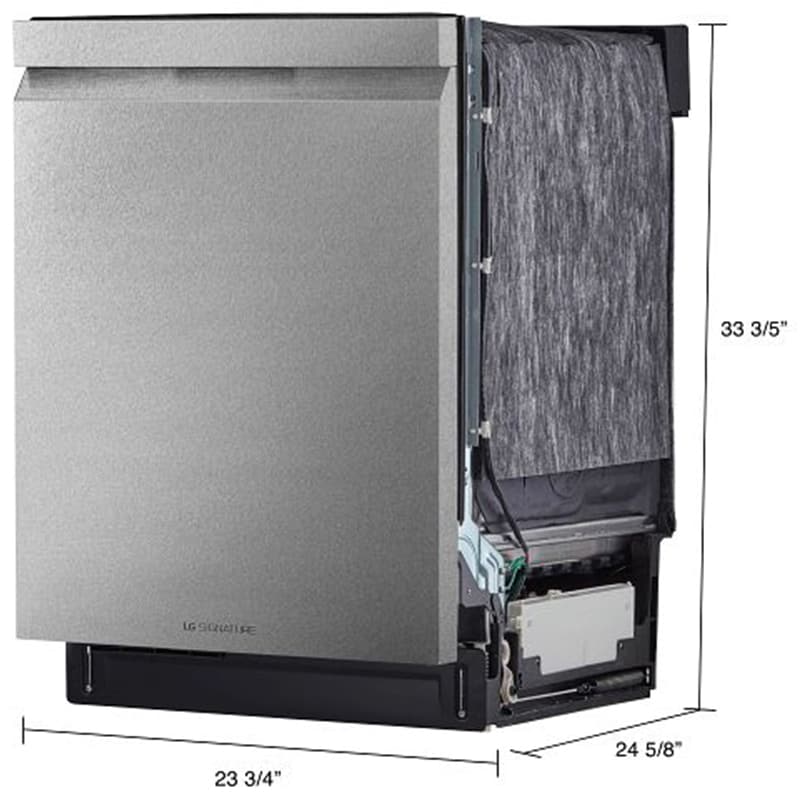 LG Signature 24 in. Top Control Smart Dishwasher with 38 dBa Sound Level, 3rd-Rack & Pocket - Textured Steel, , hires