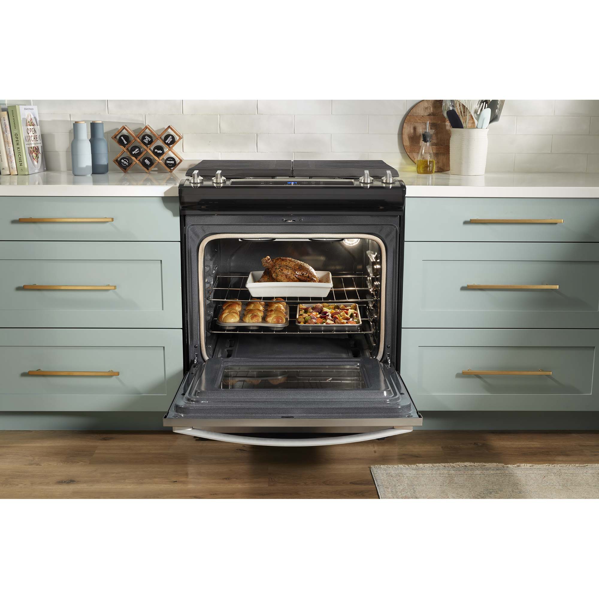 Whirlpool 30 in. 5 cu. ft. Slide-In Gas Range with 4 Sealed Burners - Stainless Steel, Stainless Steel, hires