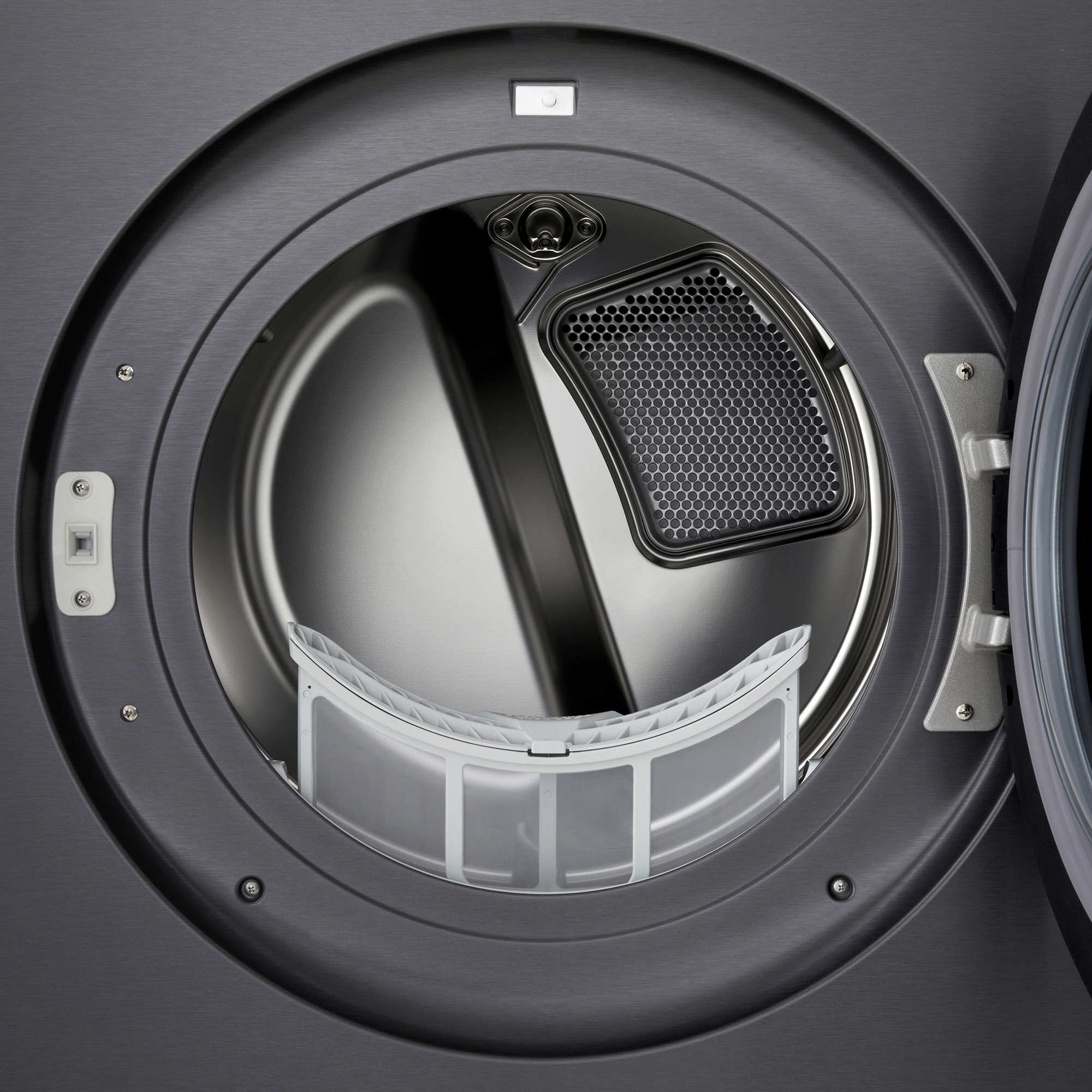 LG Signature 29 in. 9.0 cu. ft. Smart Stackable Gas Dryer with Built-In Intelligence, TurboSteam, AI Sensor Dry & Sanitize Cycle - Brushed Black Steel, , hires