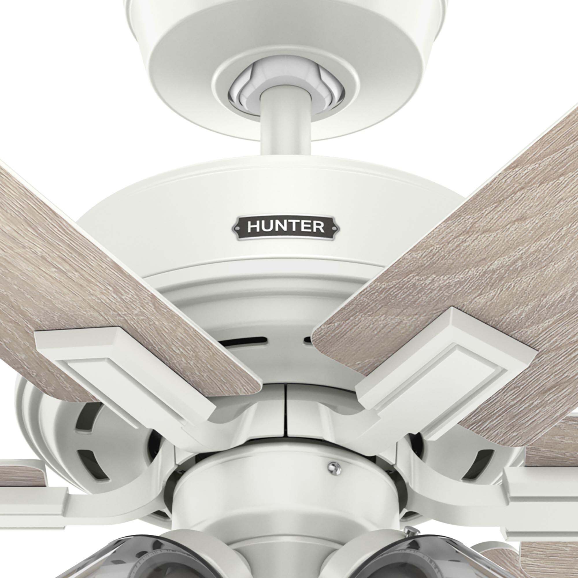 Hunter 52 in. Fonthill Energy Star HunterExpress Ceiling Fan with LED Light Kit & Handheld Remote - Brushed Nickel, Brushed Nickel, hires