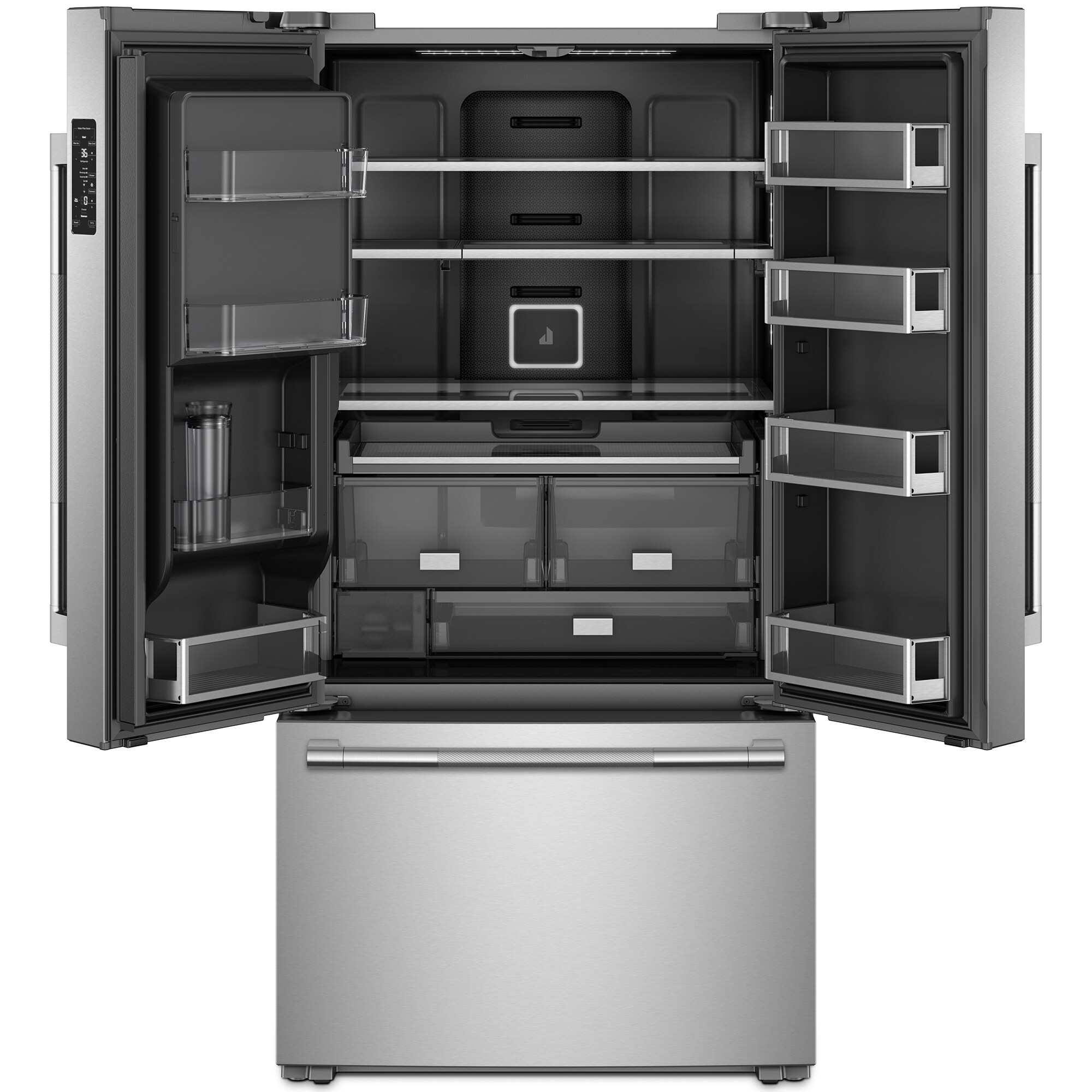 JennAir Rise 36 in. 23.8 cu. ft. Smart Counter Depth French Door Refrigerator with Ice & Water Dispenser - Stainless Steel, , hires