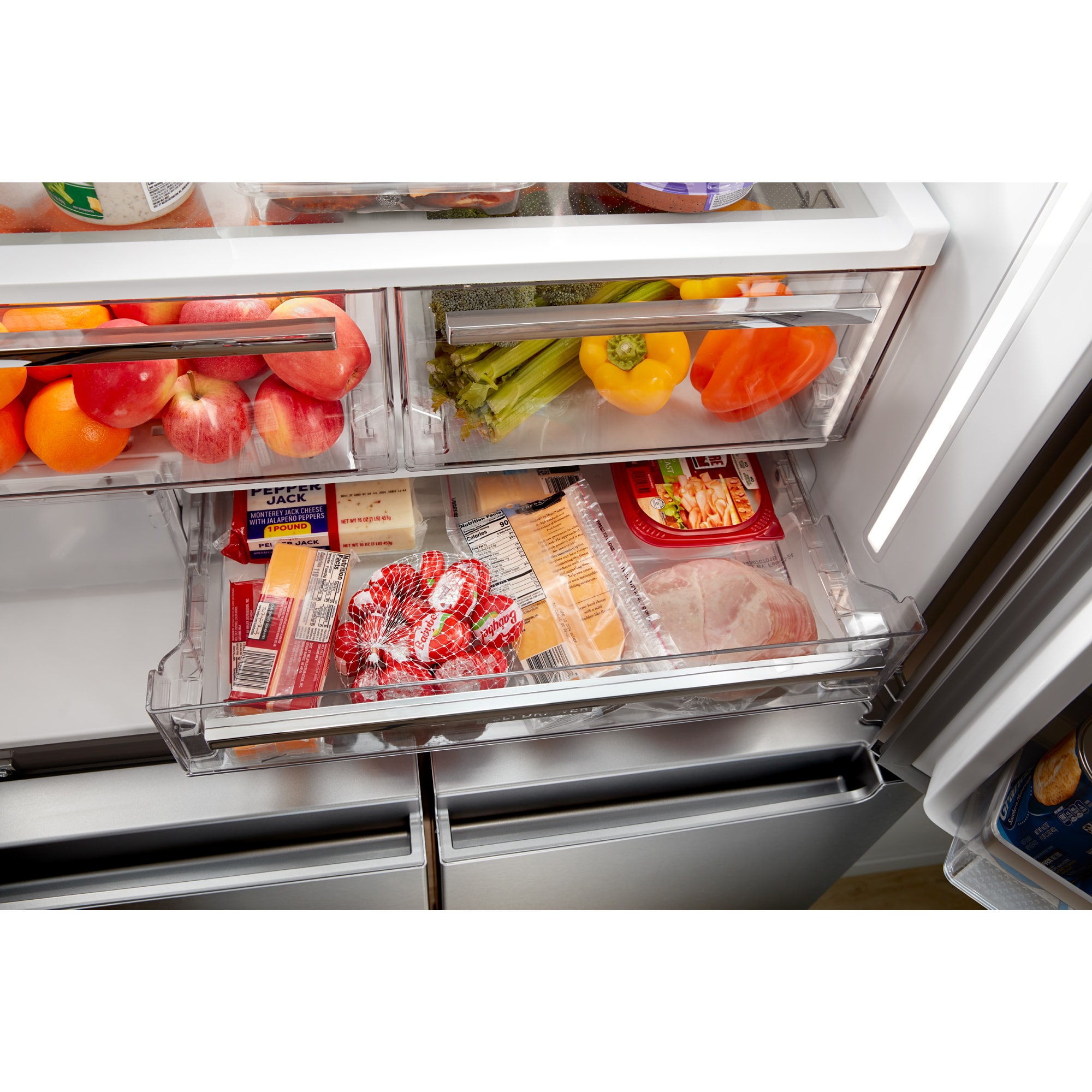 Whirlpool 36 in. 19.1 cu. ft. Counter Depth 4-Door French Door Refrigerator with Ice & Water Dispenser - Fingerprint Resistant Stainless Steel, , hires