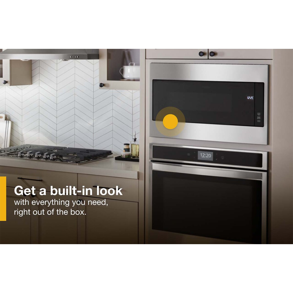 Whirlpool 30 in. 1.1 cu. ft. 1000W Low Profile Built-In Microwave - Stainless Steel, , hires