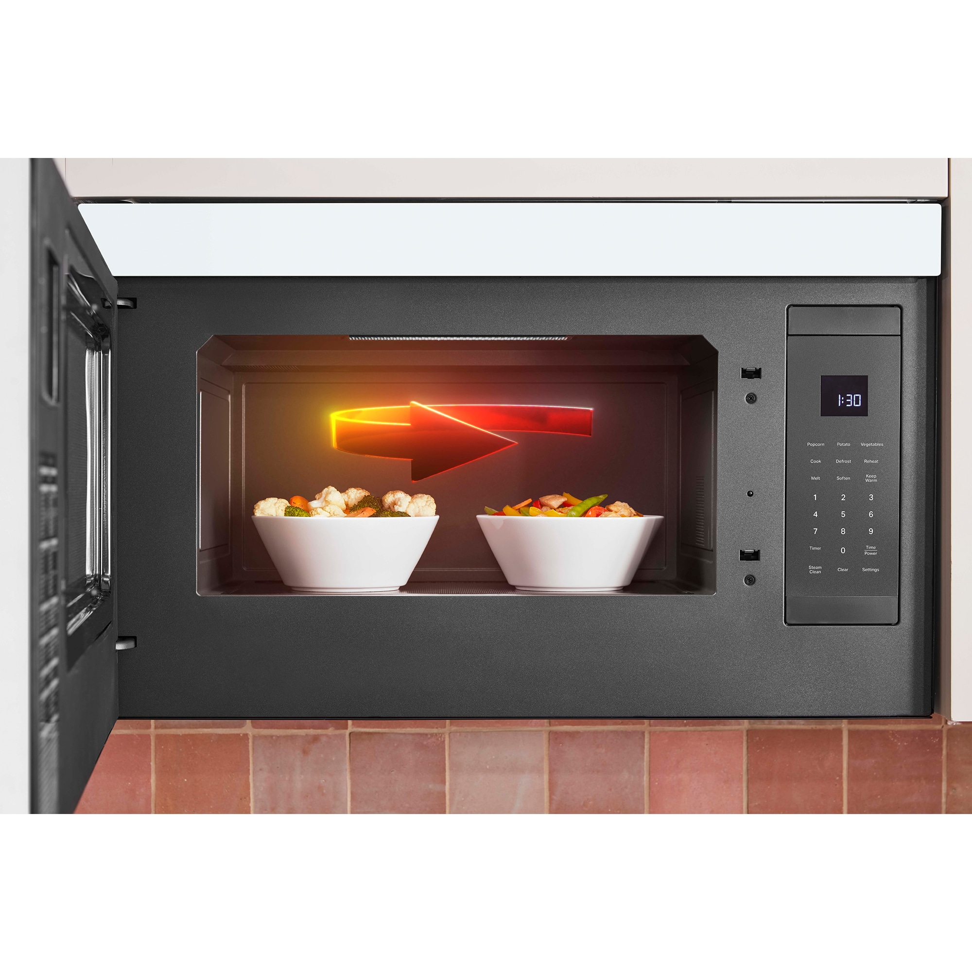 KitchenAid 30 in. 1.1 cu. ft. 1000W Over-the-Range Microwave with 400 CFM & Sensor Cooking - White, White, hires