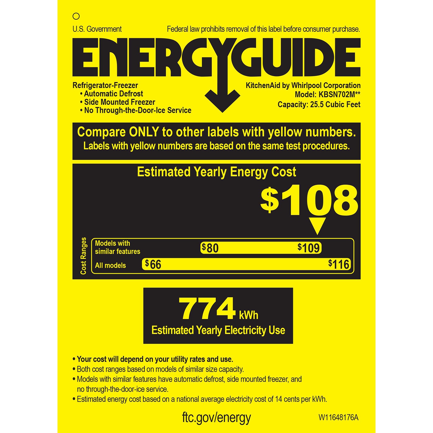 KitchenAid 42 in. 25.5 cu. ft. Built-In Counter Depth Side by Side Refrigerator with Ice Maker - Custom Panel Ready, , hires