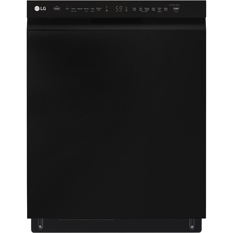 LG 24 in. Front Control Dishwasher with 48 dBa Sound Level, 3rd-Rack, Dynamic Dry & Pocket - Black, Black, hires