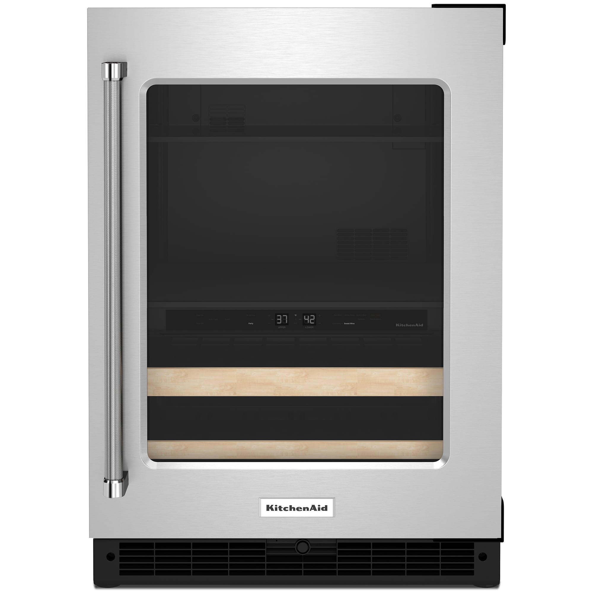 KitchenAid 24 in. 4.8 cu. ft. Built-In Beverage Center with Pull-Out Shelves & Digital Control - Stainless Steel, Stainless Steel, hires
