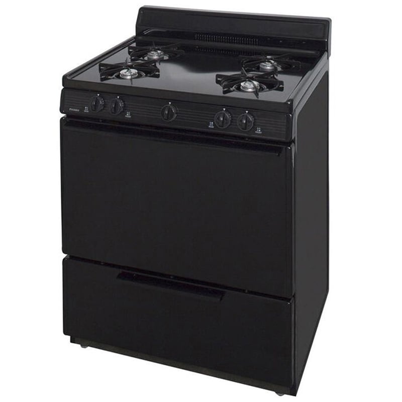 Premier 30 in. 3.9 cu. ft. Gas Range with Open Burners - Black, , hires