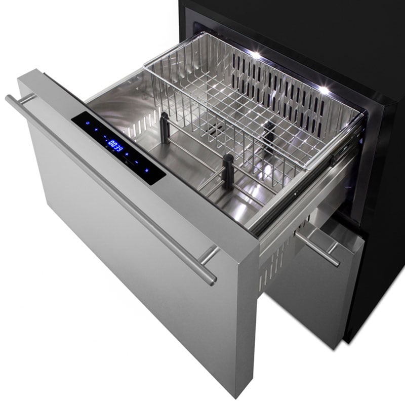 Summit 24 in. 3.3 cu. ft. Outdoor Double Refrigerator & Freezer Drawer - Custom Panel Ready, , hires