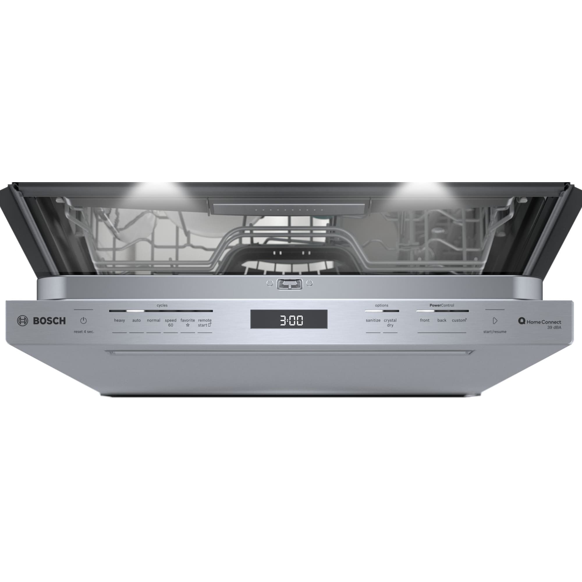 Bosch Benchmark 24 in. Top Control Smart Dishwasher with 38 dBa Sound Level, 3rd-Rack, CrystalDry & Pocket - Stainless Steel, Stainless Steel, hires